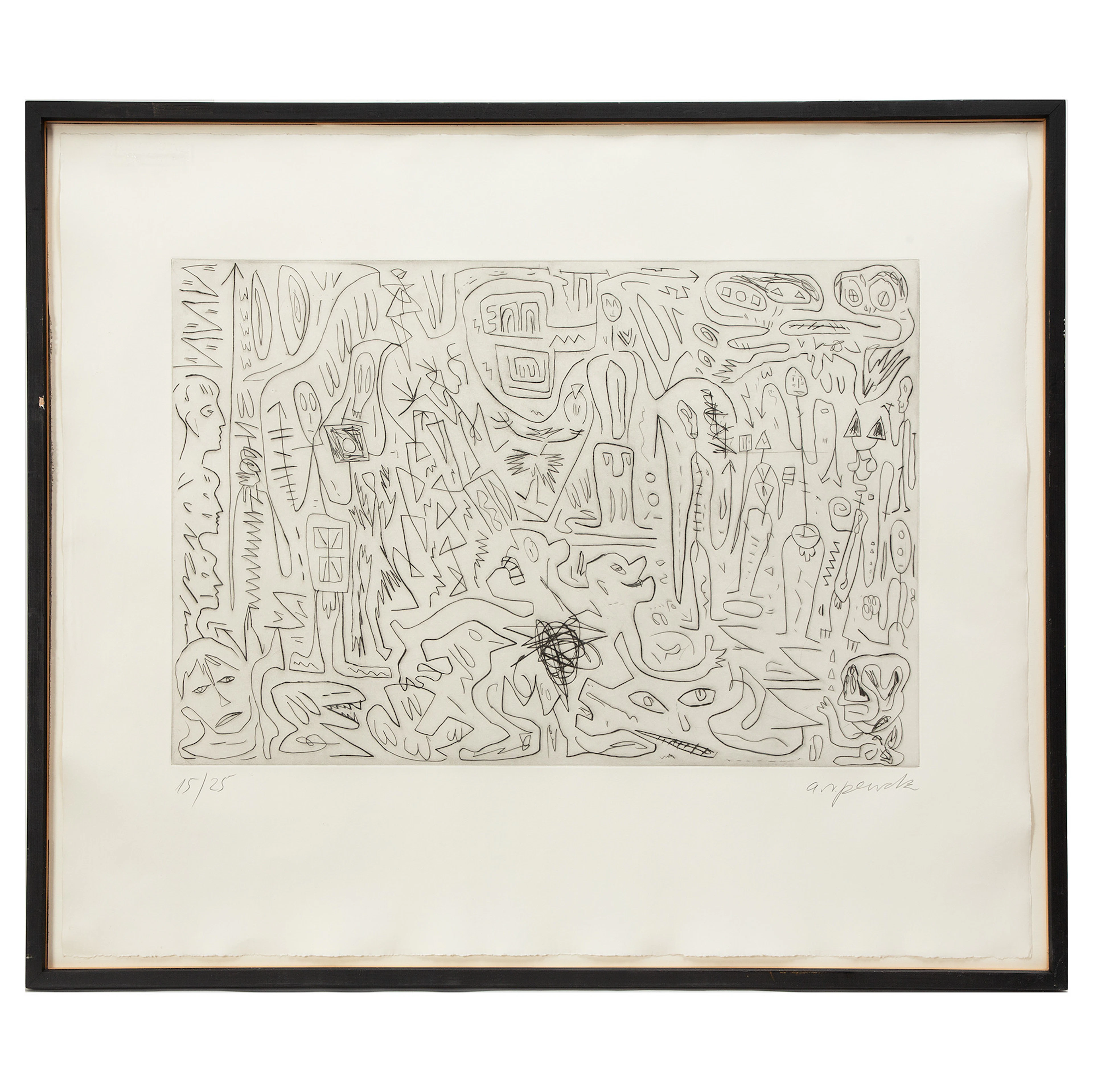 A.R. PENCK. Litografi, signerad och numrerad 15/25.