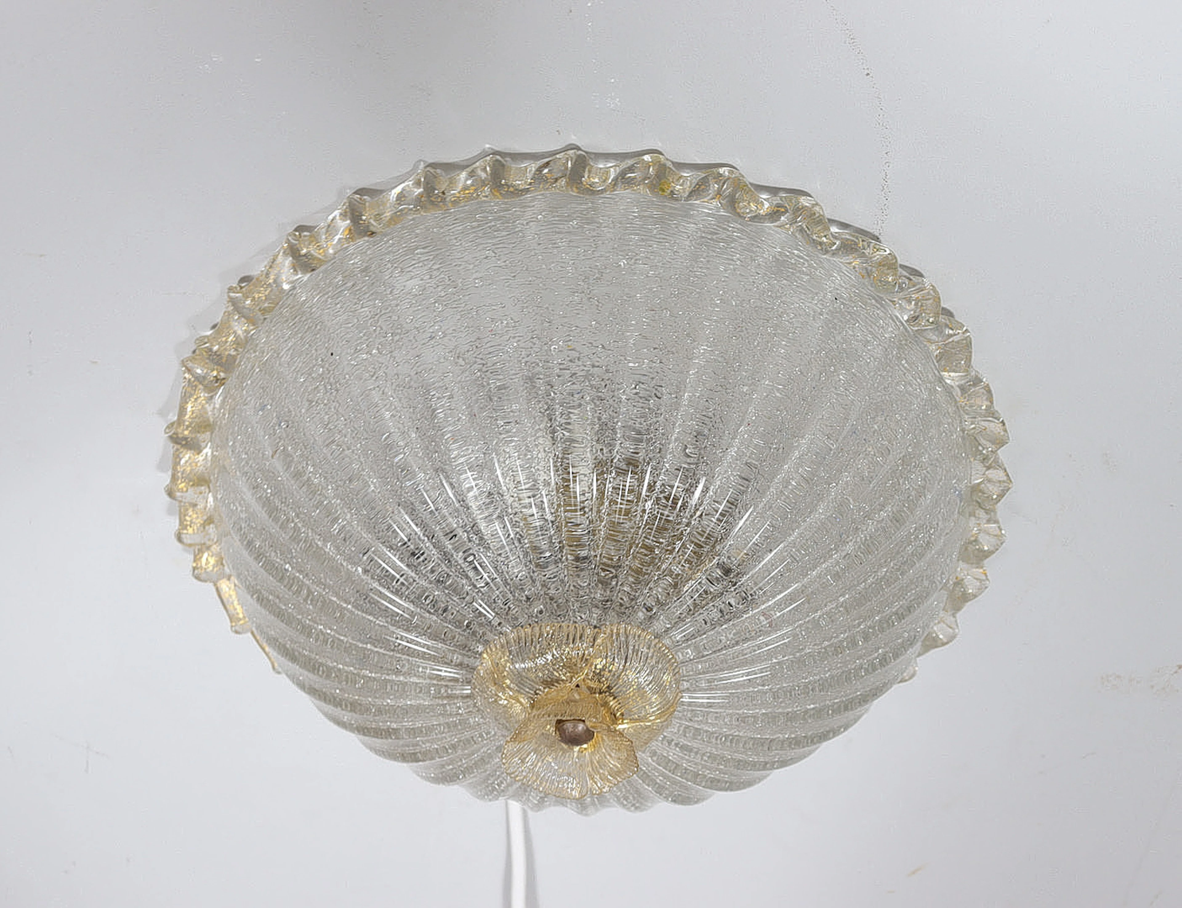 Murano Deckenlampe/Deckenleuchte von Barovier & Toso, Italien, 1970er Jahre.