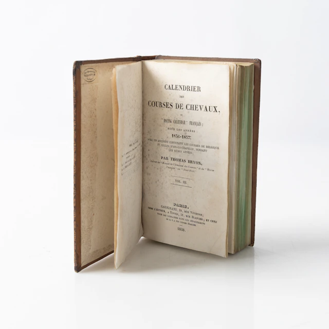BOK "Calendrier des Courses de Chevaux", Thomas Bryon, utgiven Galignani