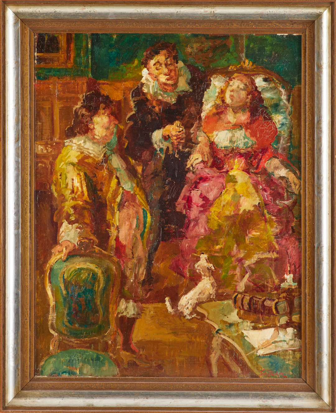 LUDVIG JACOBSEN. Doctoren imod sin Villie Molière, olja på duk, signerad.
