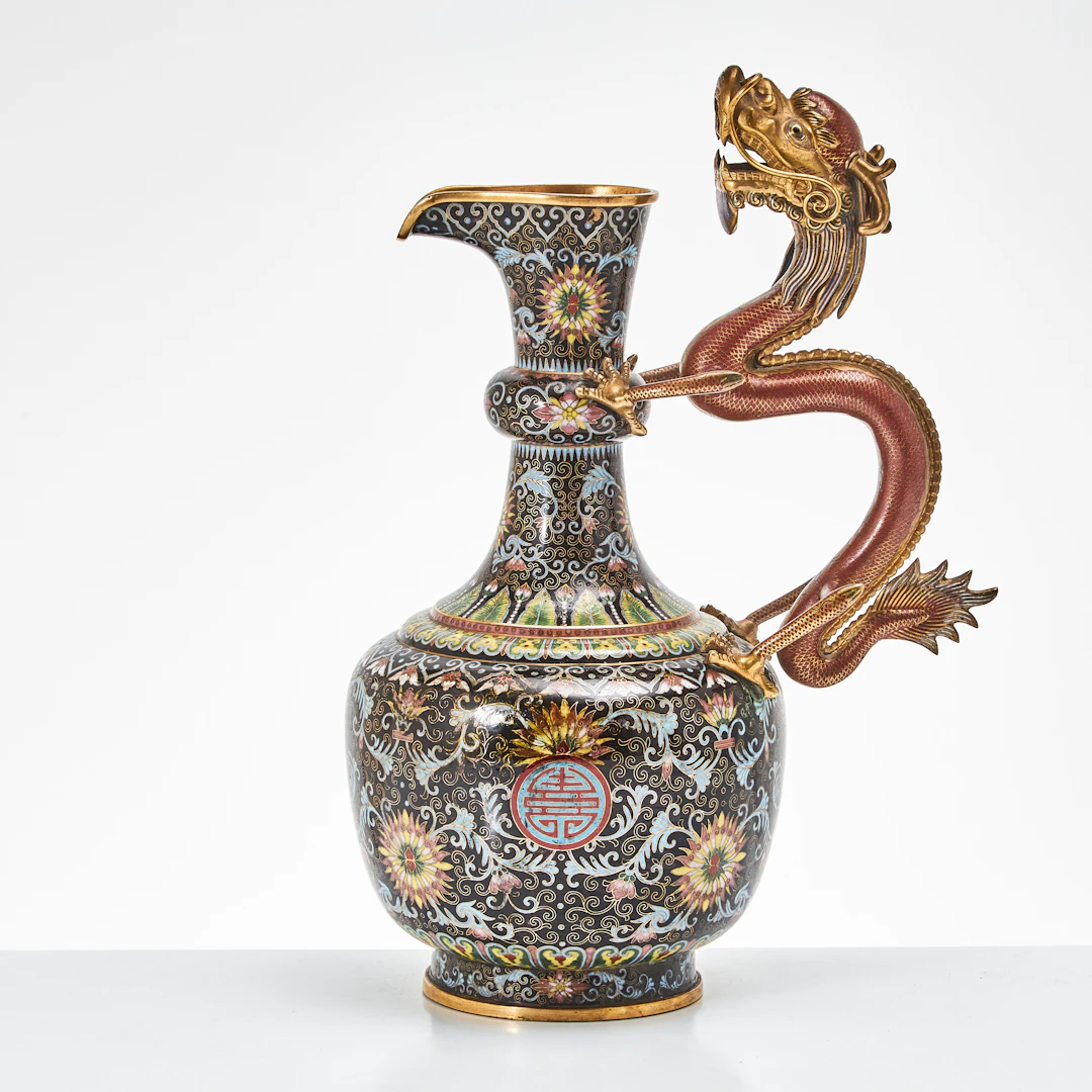 KANNA, cloisonné, Kina, 1900-tal, hänkel i form av drake.