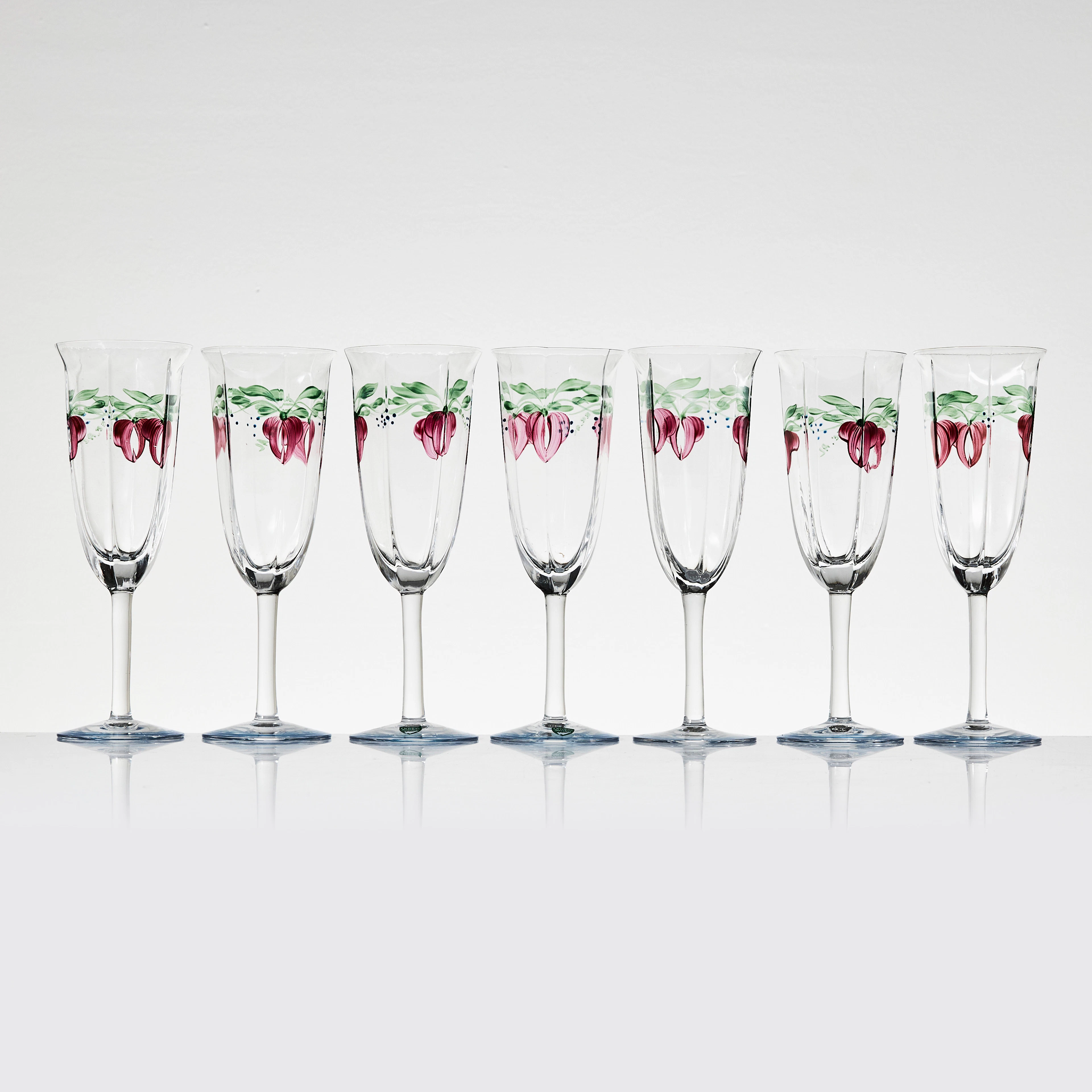 EVA ENGLUND. Champagneglas, 7 stycken, "Maja", Orrefors.