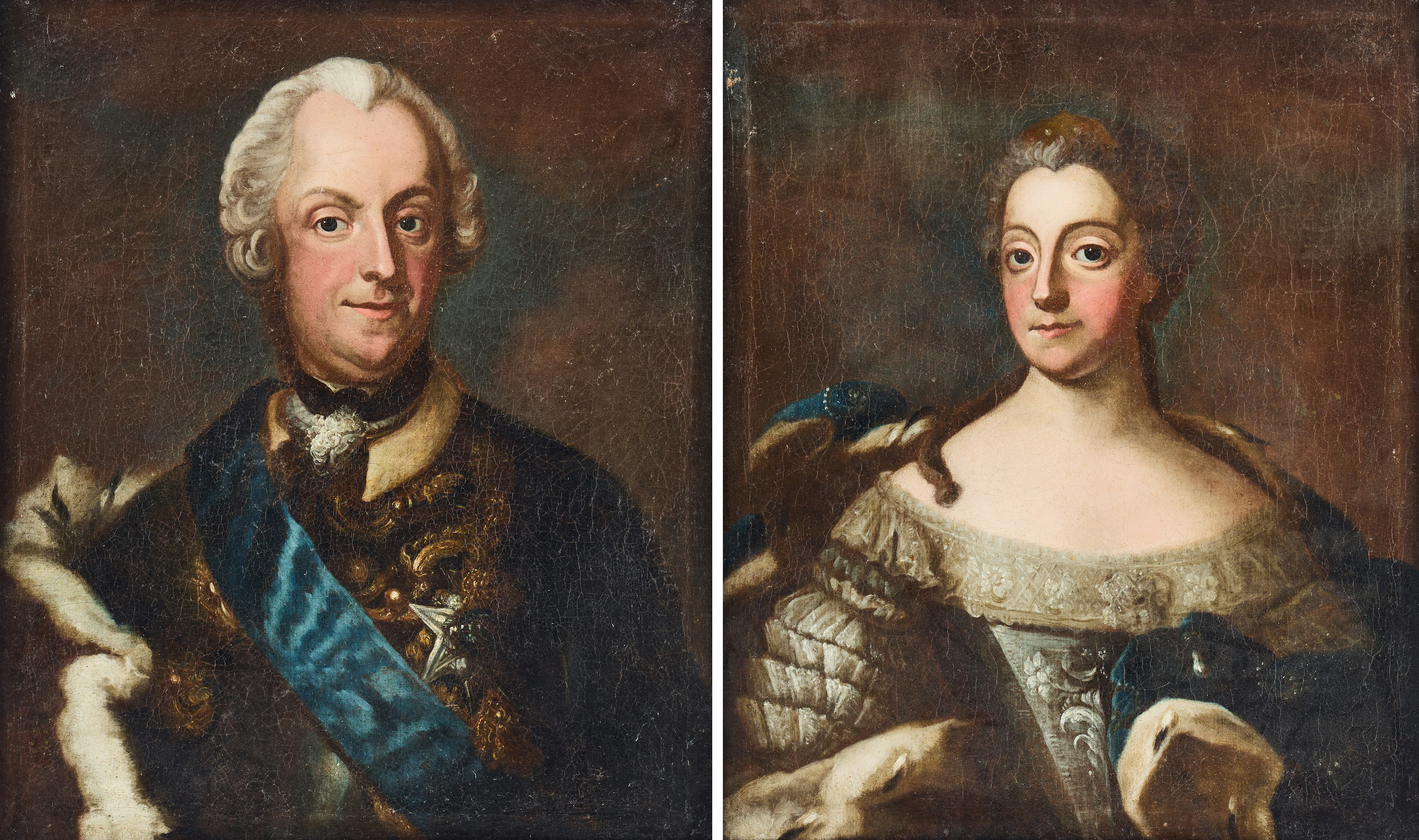 GUSTAF LUNDBERG (1695-1786). Efter, 1700-talets andra hälft. Parporträtt