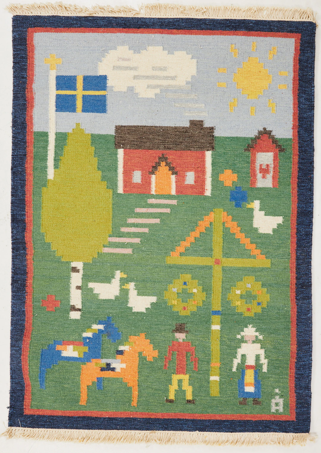 ANNA JOHANNA ÅNGSTRÖM. Matta, röllakan, Midsommarmotiv, för Axeco