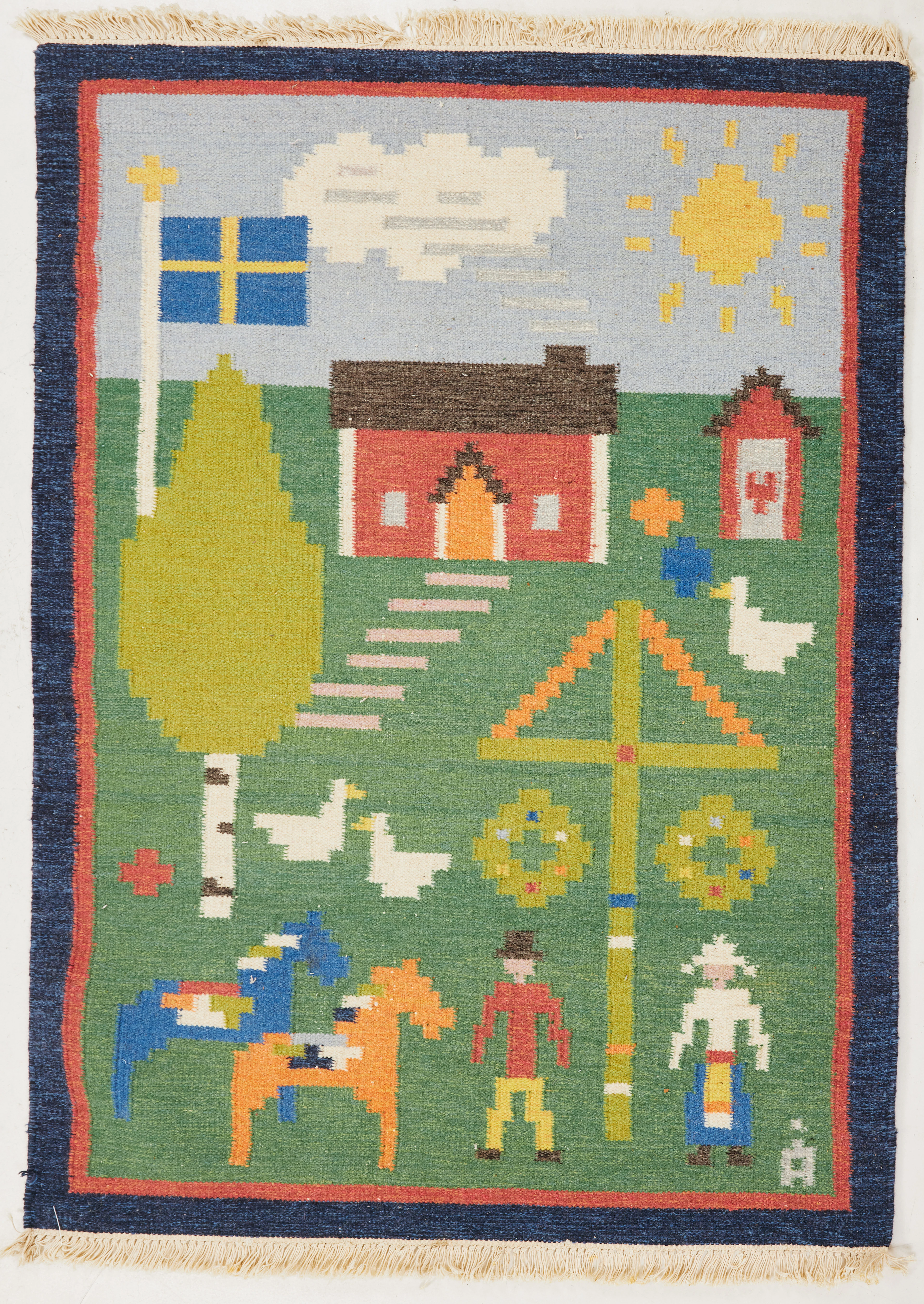 ANNA JOHANNA ÅNGSTRÖM. Matta, röllakan, Midsommarmotiv, för Axeco