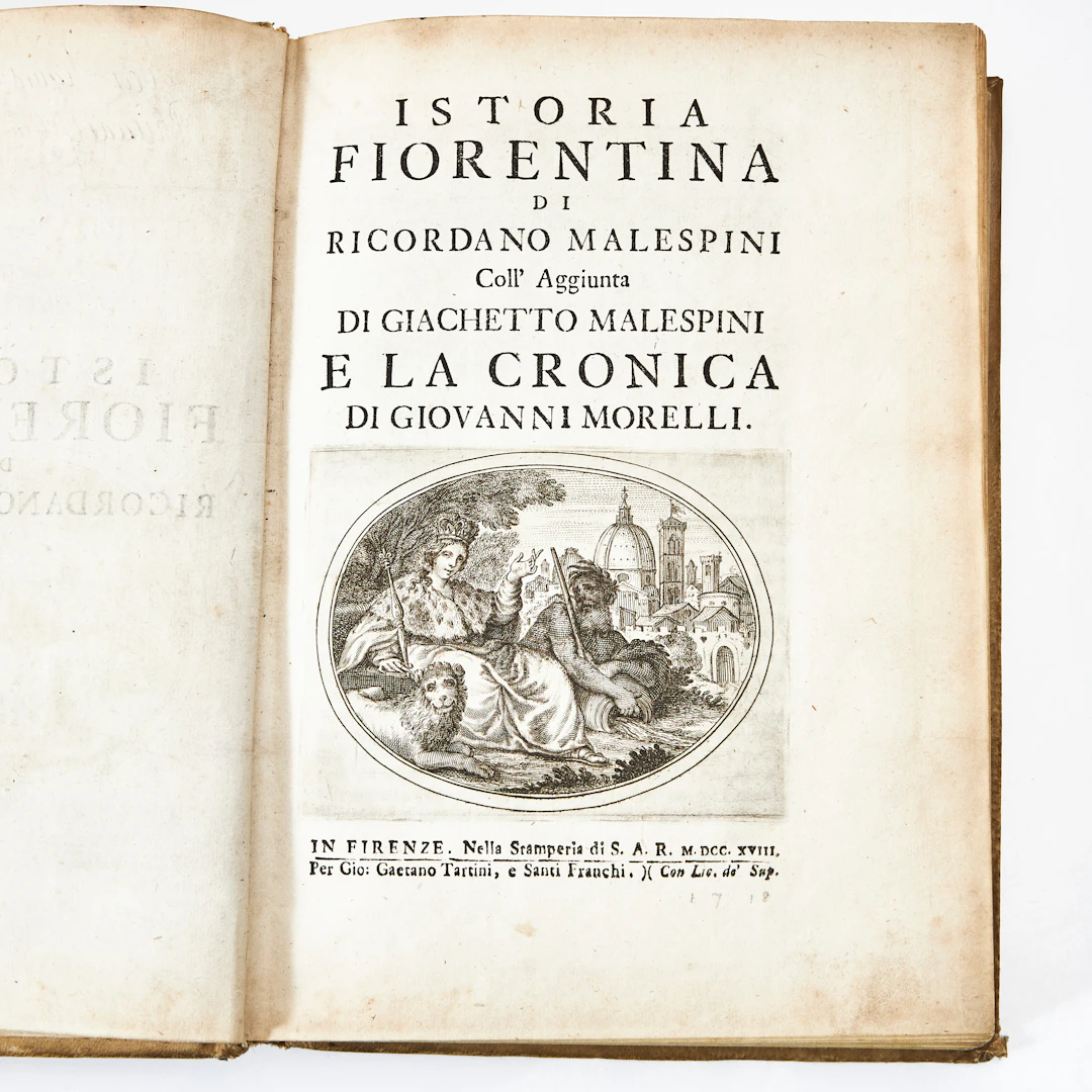 TOSCANA - Istoria Fiorentina di Ricordano Malespini, Florens 1718.