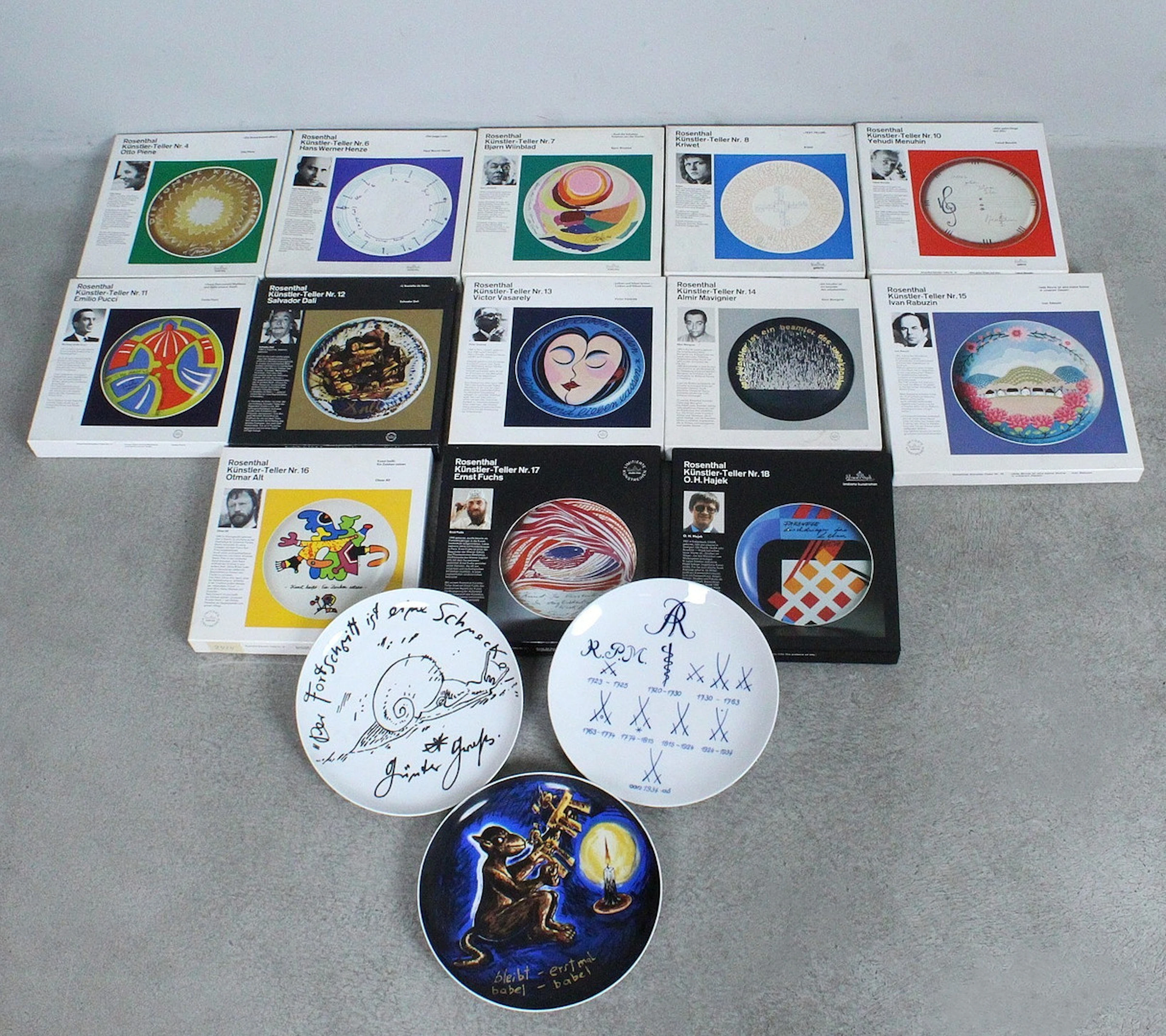 ROSENTHAL. Konvolut Künstler-Teller, u.a. Salvador Dali, Victor Vasarely