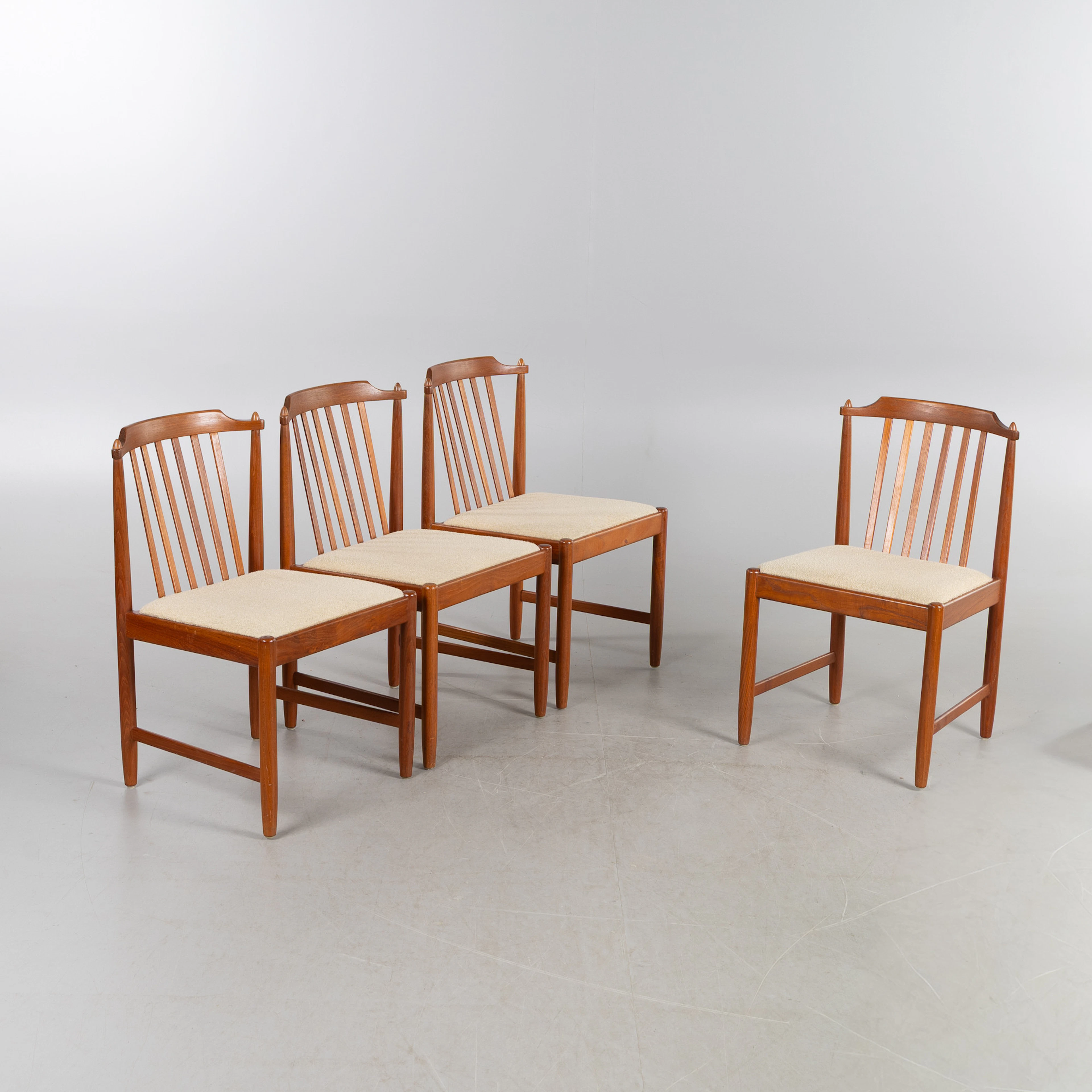 KARL-ERIK EKSELIUS. JOC, Vetlanda, stolar, 4 stycken i teak, 1960-tal.