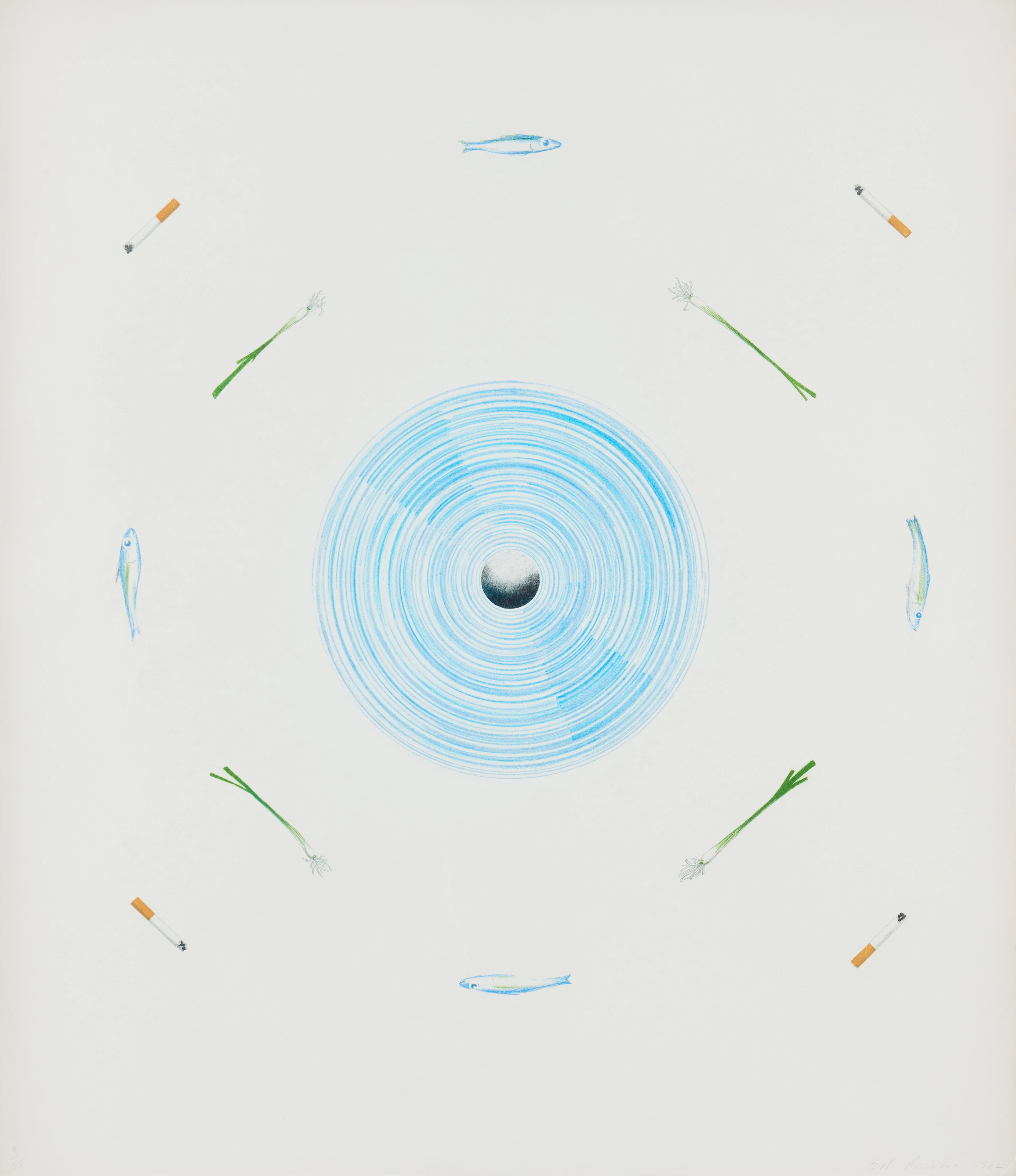 ED RUSCHA (USA BORN 1937). "The Fan and Its Surroundings".