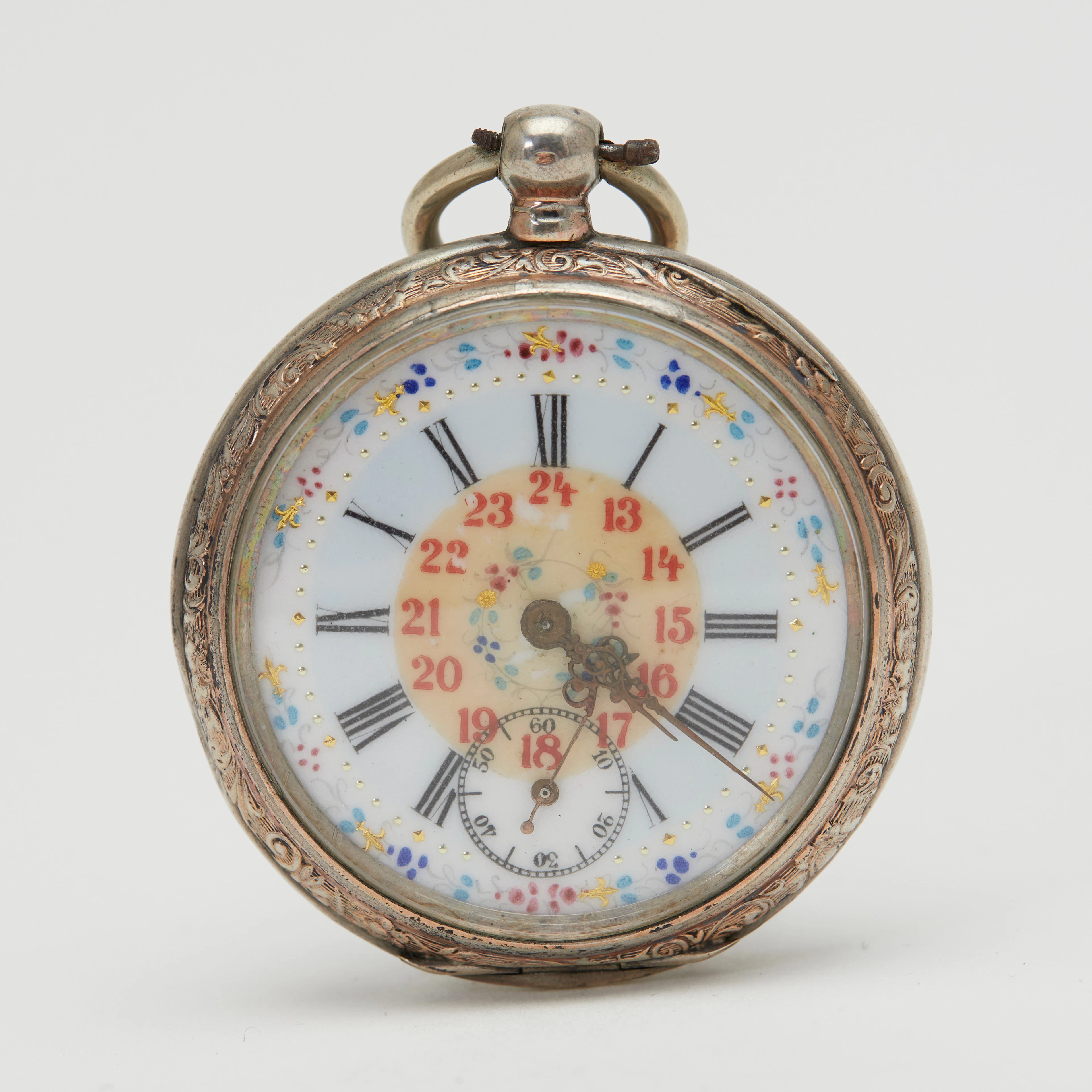JULES RACINE. Jugendstil-Taschenuhr, Lépine, 800er Silber, um 1895, Schweiz.