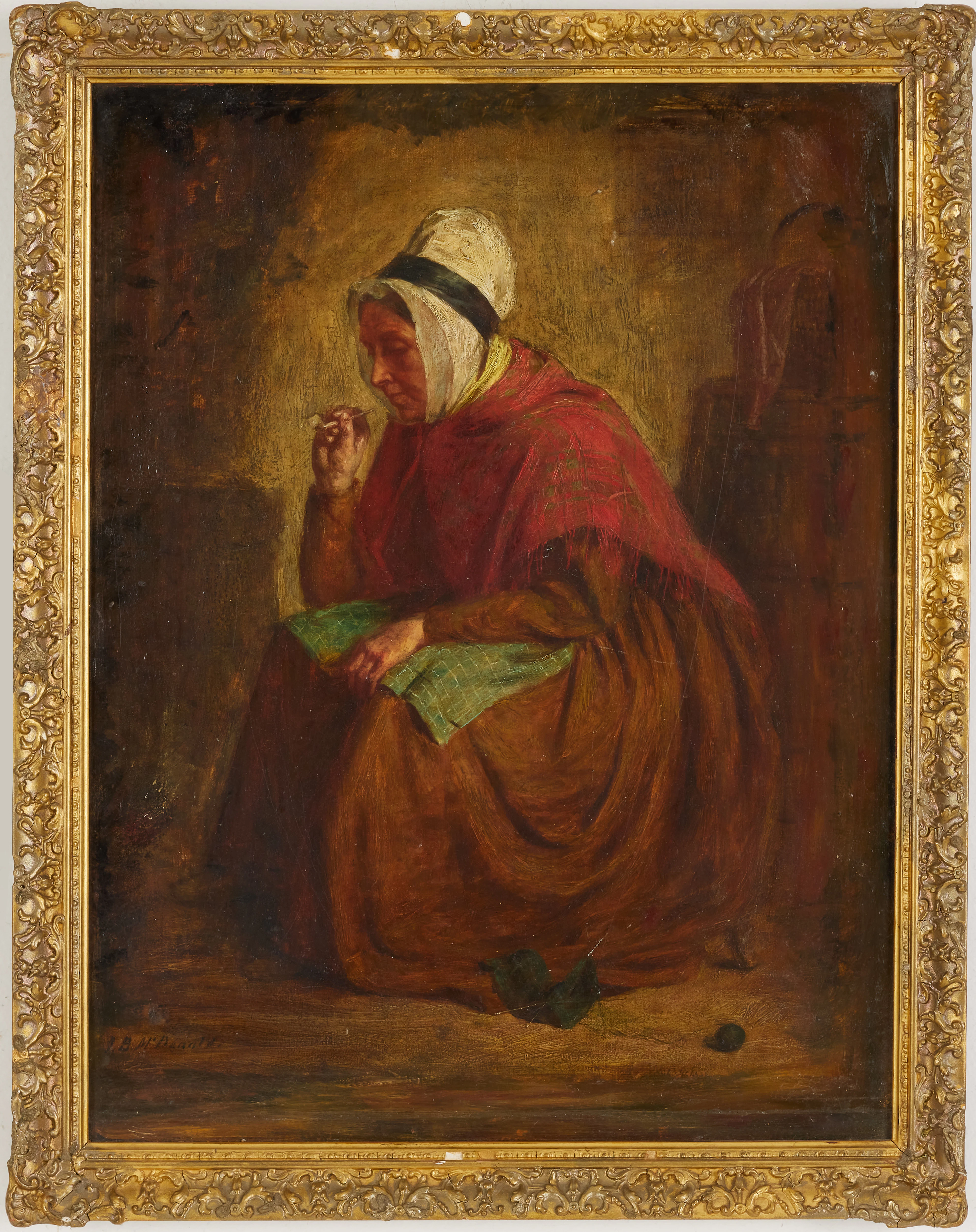 JOHN BLAKE MCDONALD. Figuralt motiv, pannå uppfodrad på canvas med