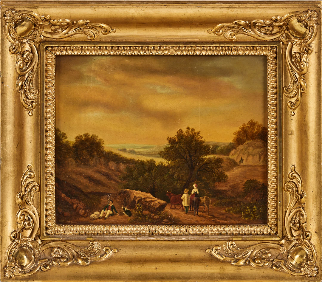 OIDENTIFIERAD KONSTNÄR. 1800-tal, Landskap, olja på duk, signerad OWL 1839.