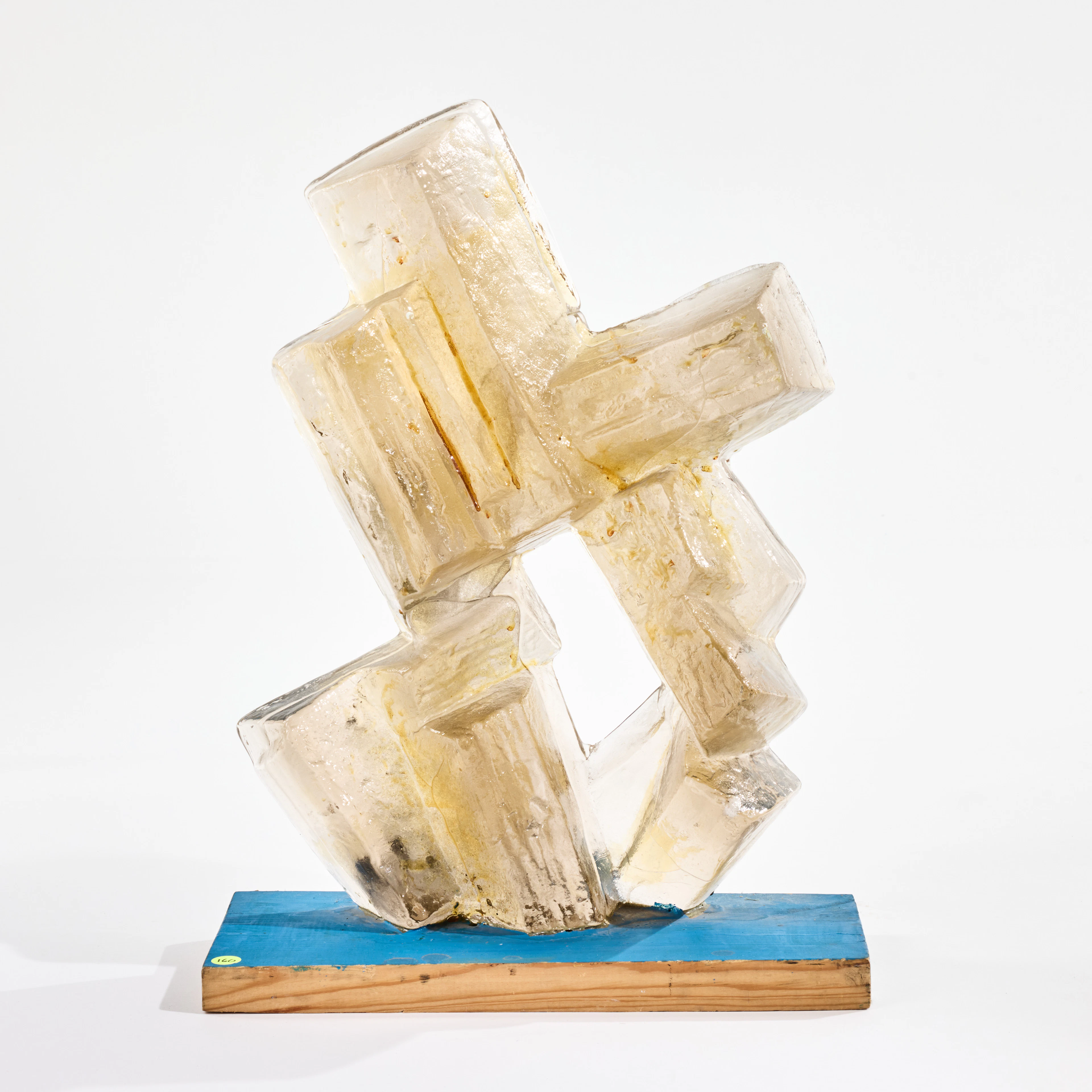 EDVIN ÖHRSTRÖM. Skulptur, Lindshammars glasbruk, klar glasmassa med