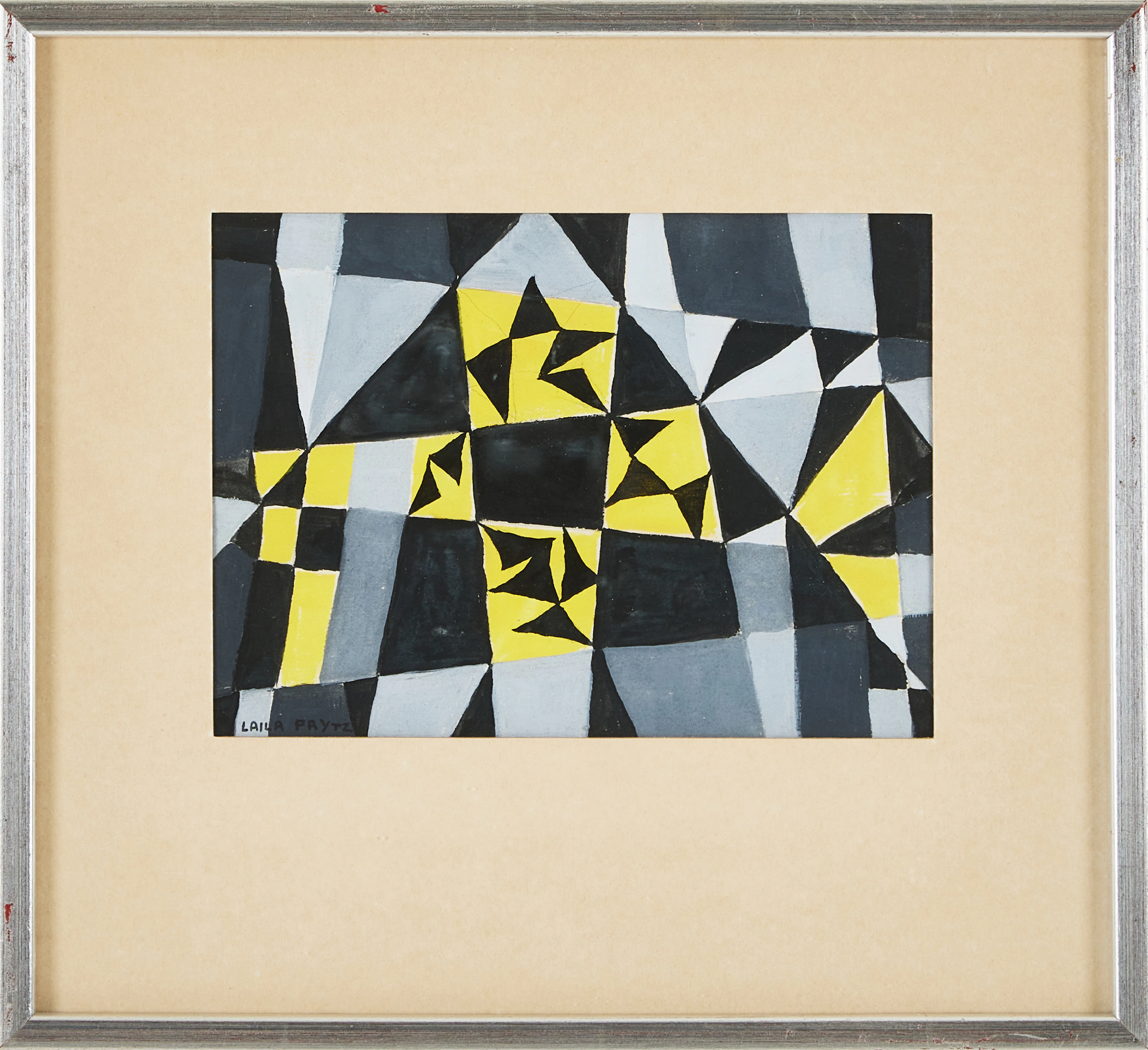 LAILA PRYTZ (1907-1982). Komposition, geometriska former, gouache