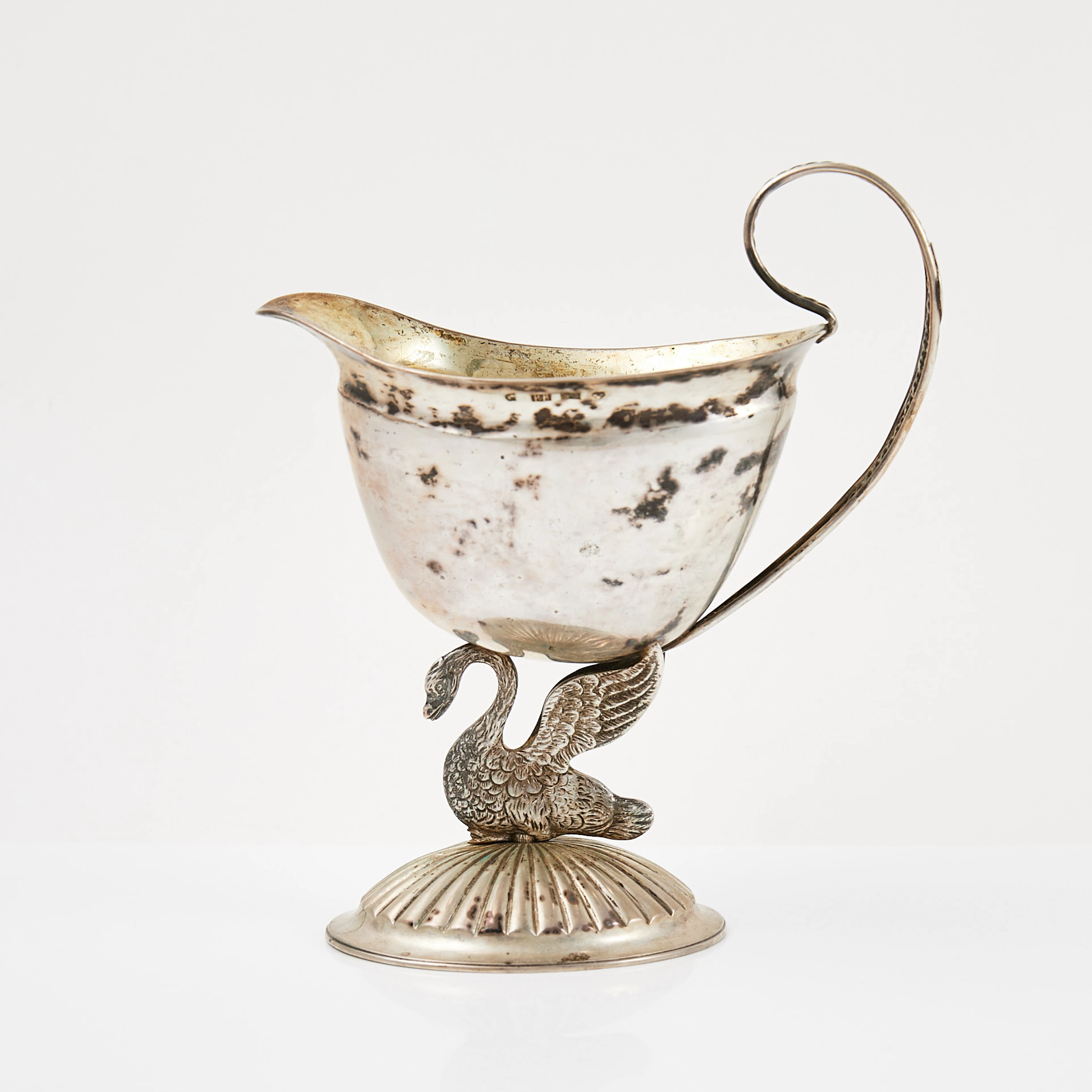 PEHR BLOMMERT verksam 1810-1821 (1833), gräddkanna på fot i form av