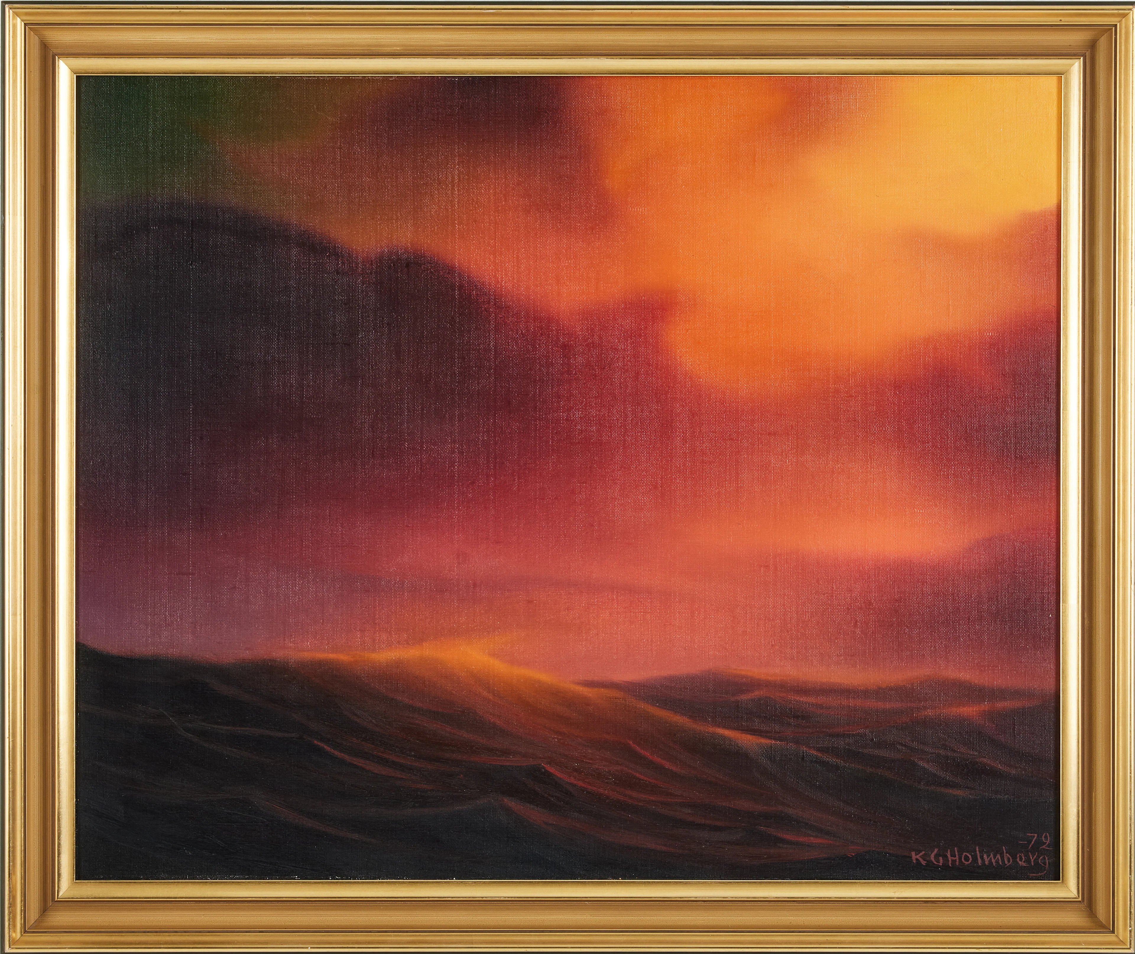 KARL GUSTAV HOLMBERG. Röd himmel över havet, signerad och daterad