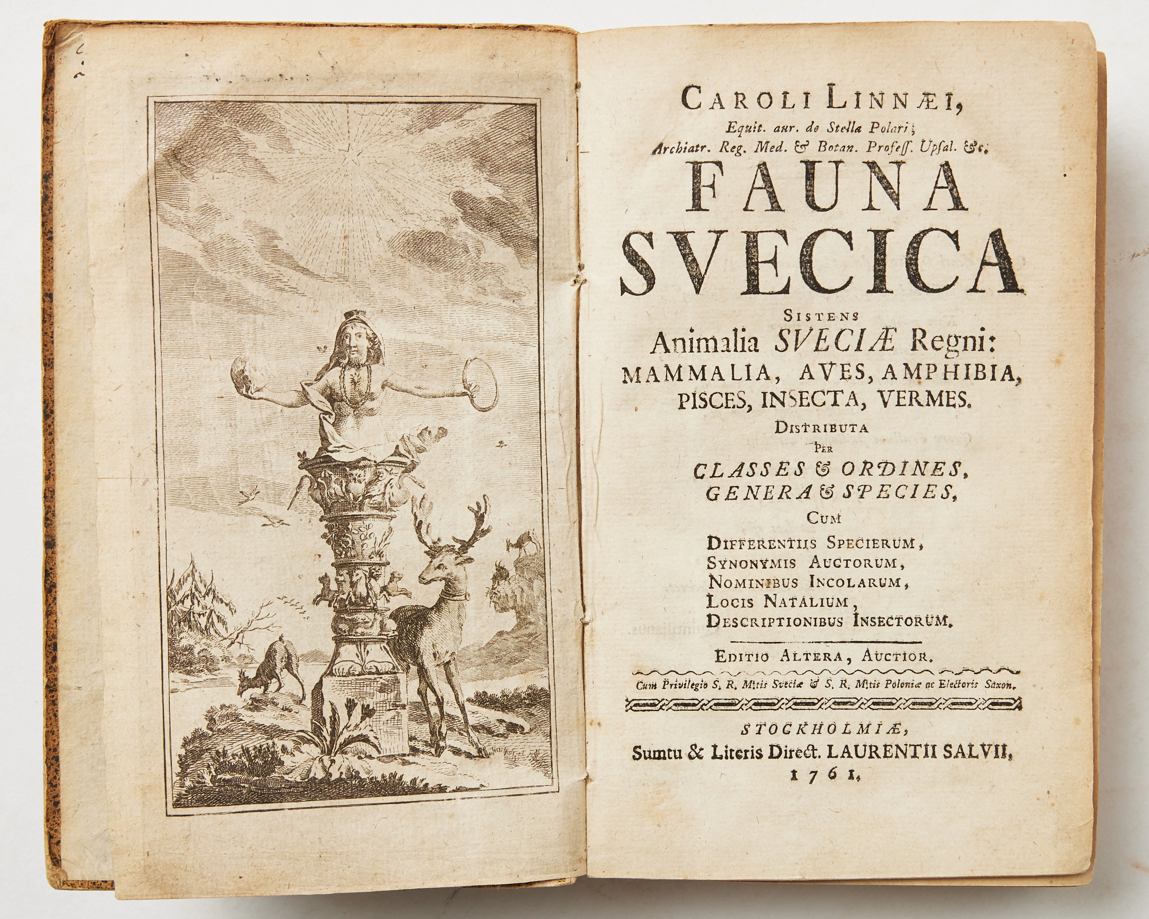 ANDERS SPARRMAN'S COPY OF LINNÉ'S FAUNA SVECICA 1761.