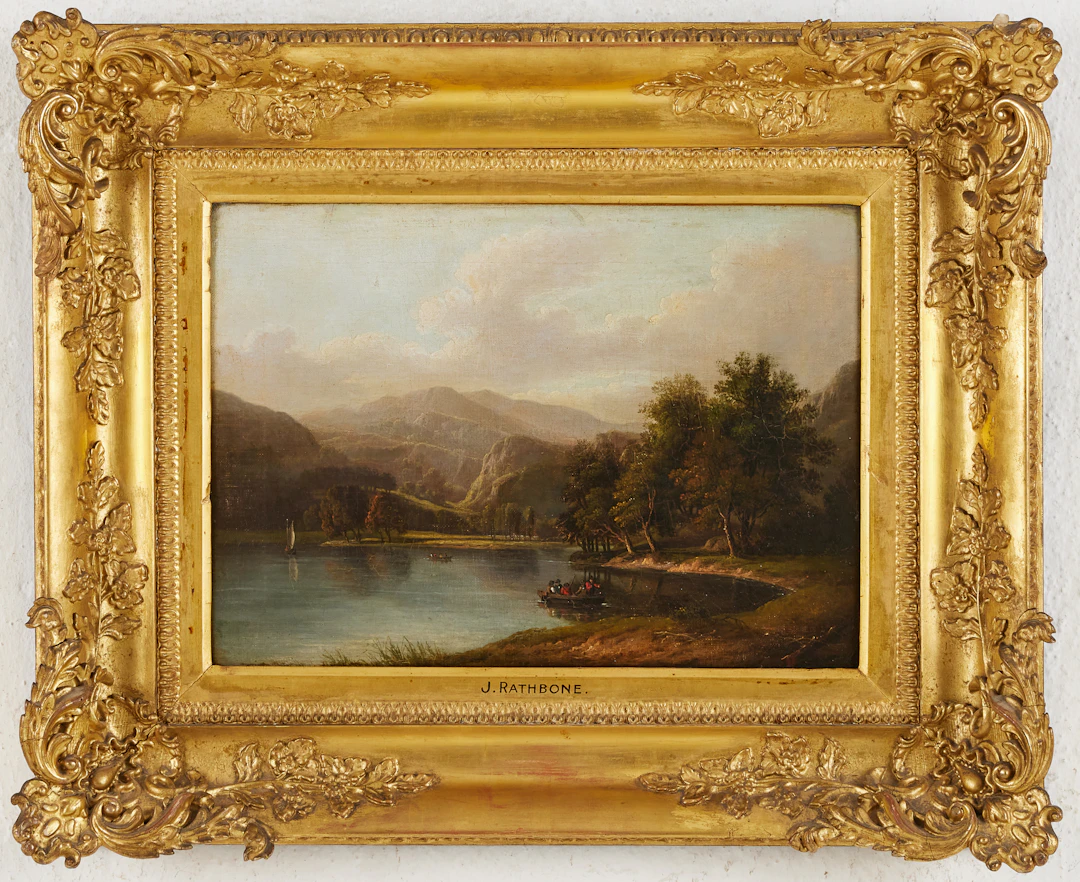 JOHN RATHBONE. (England, 1750-1807). Engelskt landskap, olja på duk.