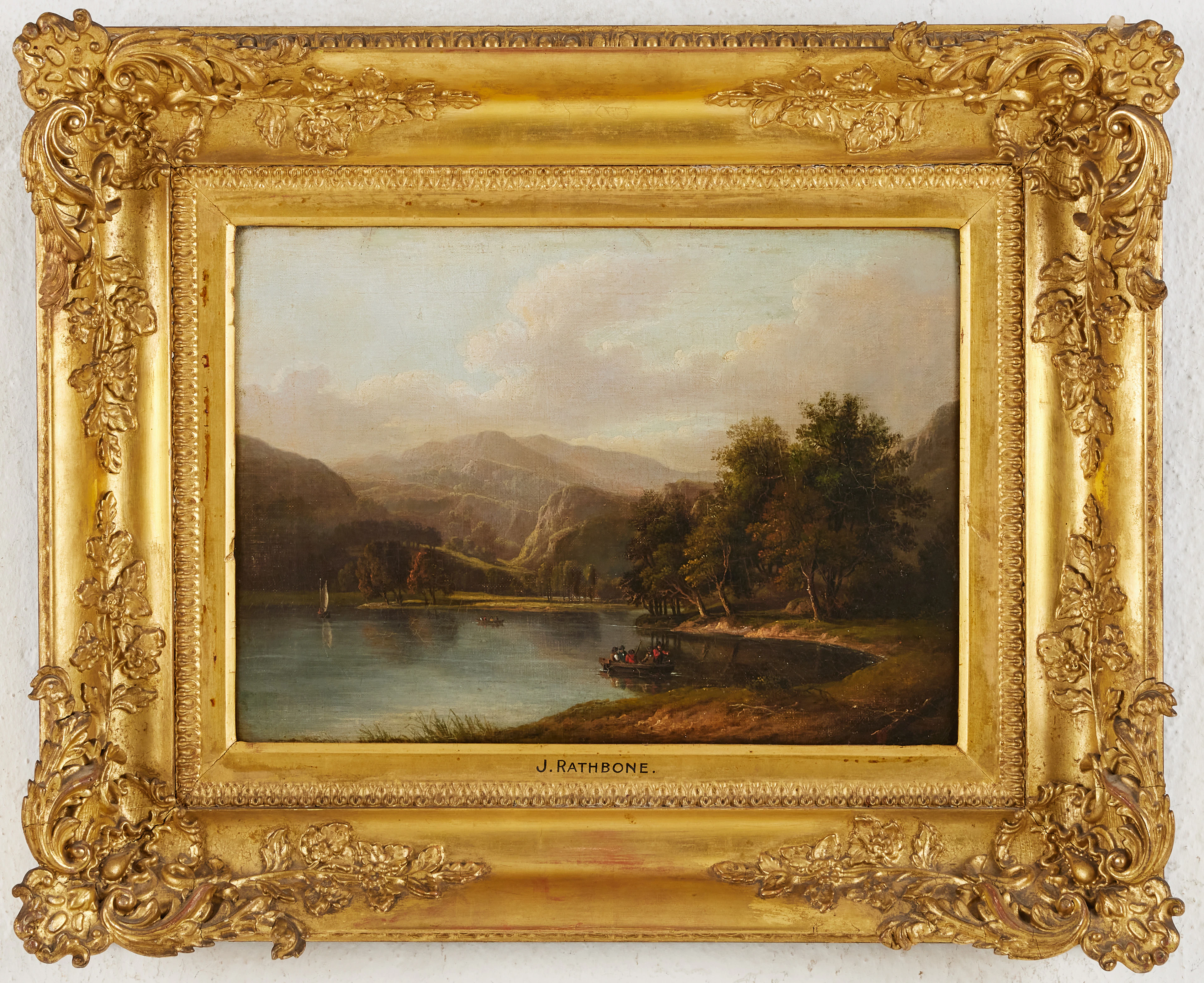 JOHN RATHBONE. (England, 1750-1807). Engelskt landskap, olja på duk.