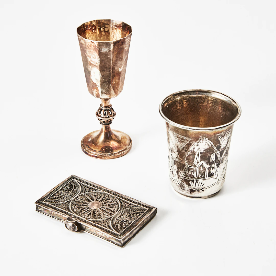 KALK, BÄGARE, VISITKORTSHÅLLARE, silver.