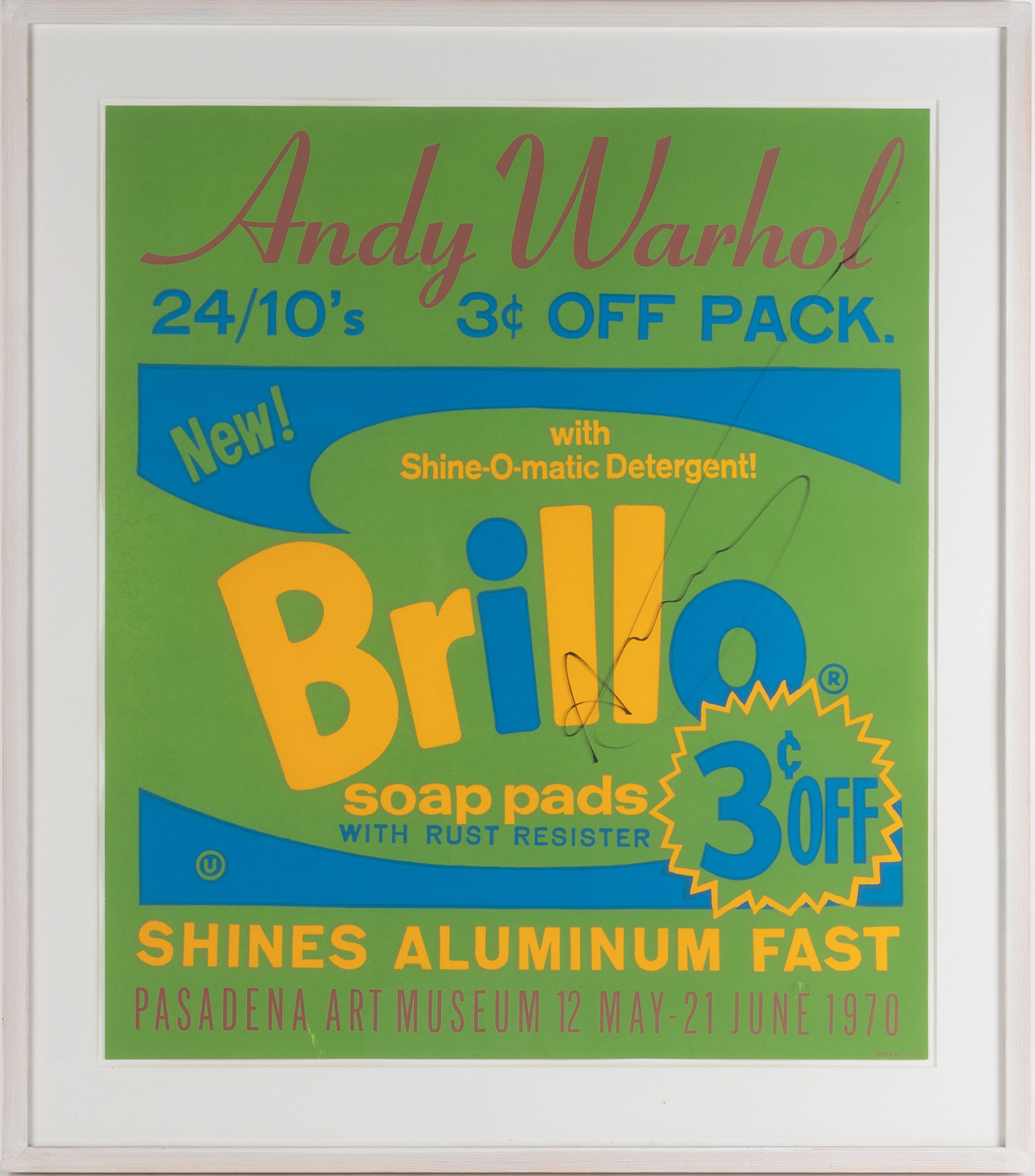 ANDY WARHOL. EFTER. Utställningsaffisch, "Brillo", Pasadena Art Museum, 1970.