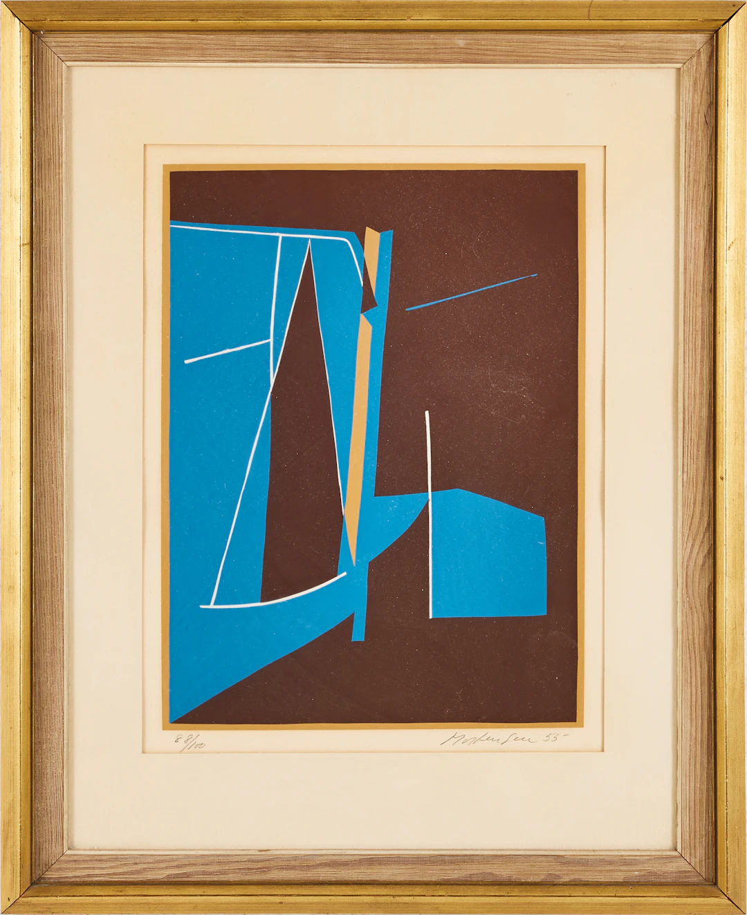 RICHARD MORTENSEN. Serigrafi, "Sirmione bleu", 1955, signerad samt