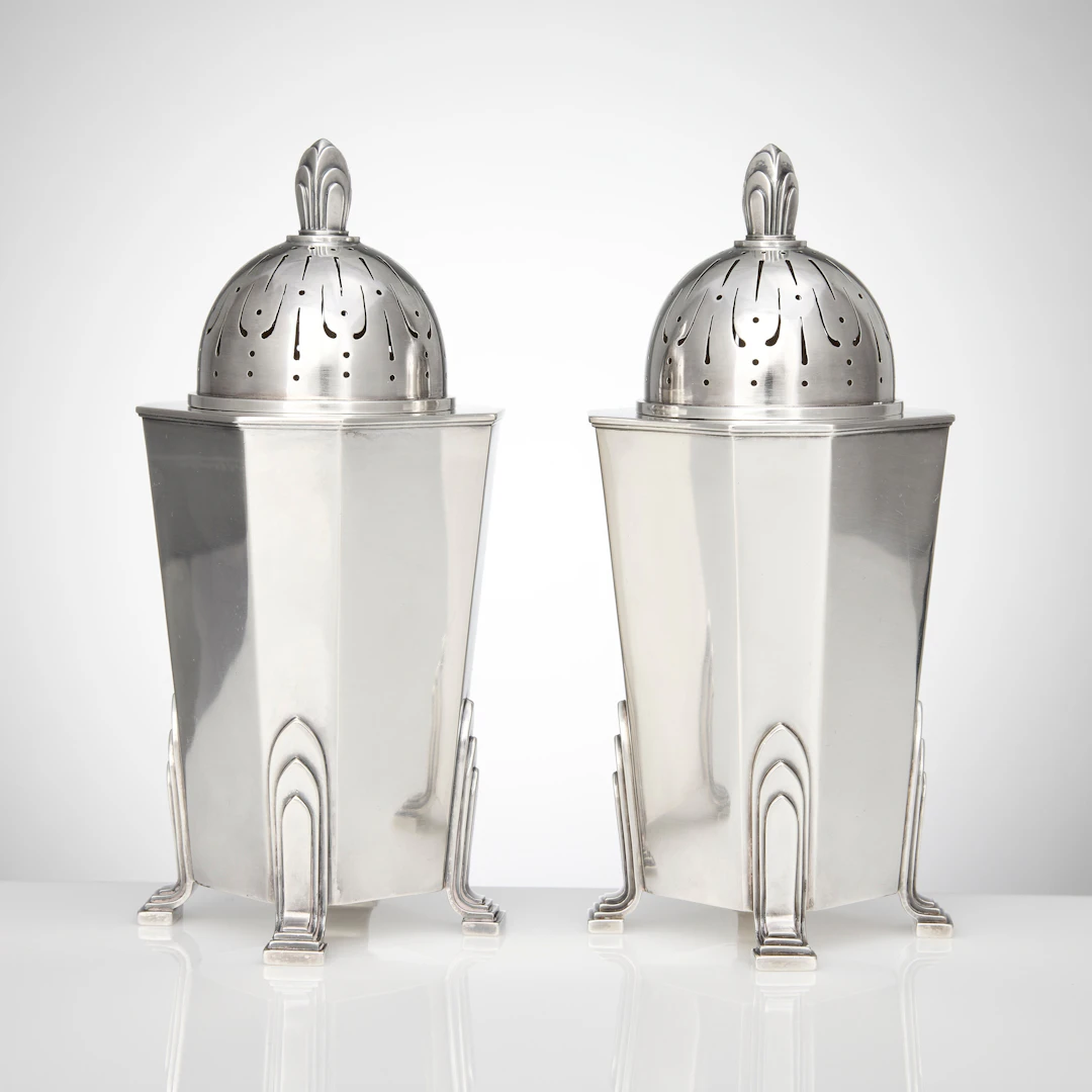 ERIK FLEMING. Sockerruskor, ett par, sterlingsilver, Atelier Borgila