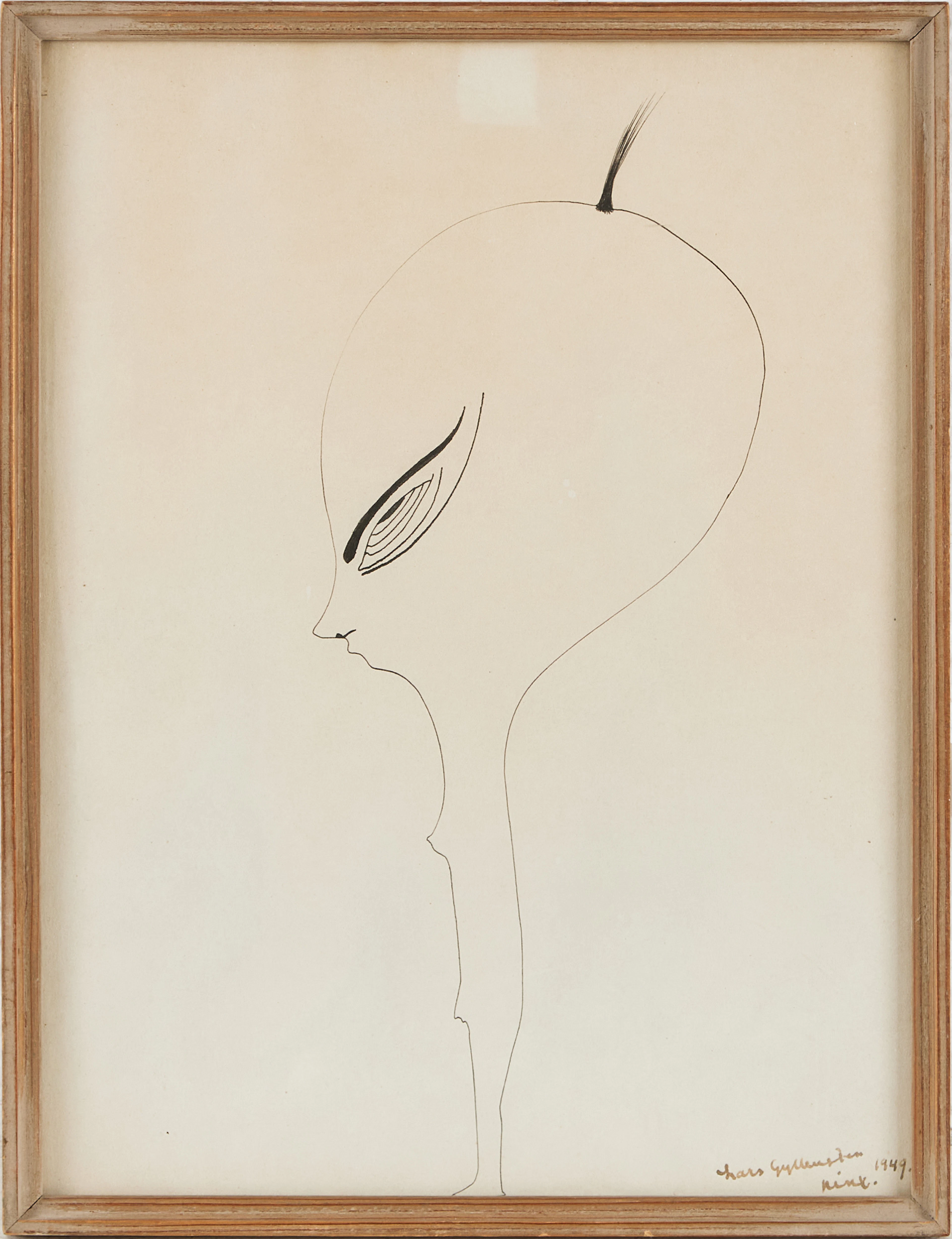 LARS GYLLENSTEN (1921-2006). figurkomposition, tusch på papper, signerad