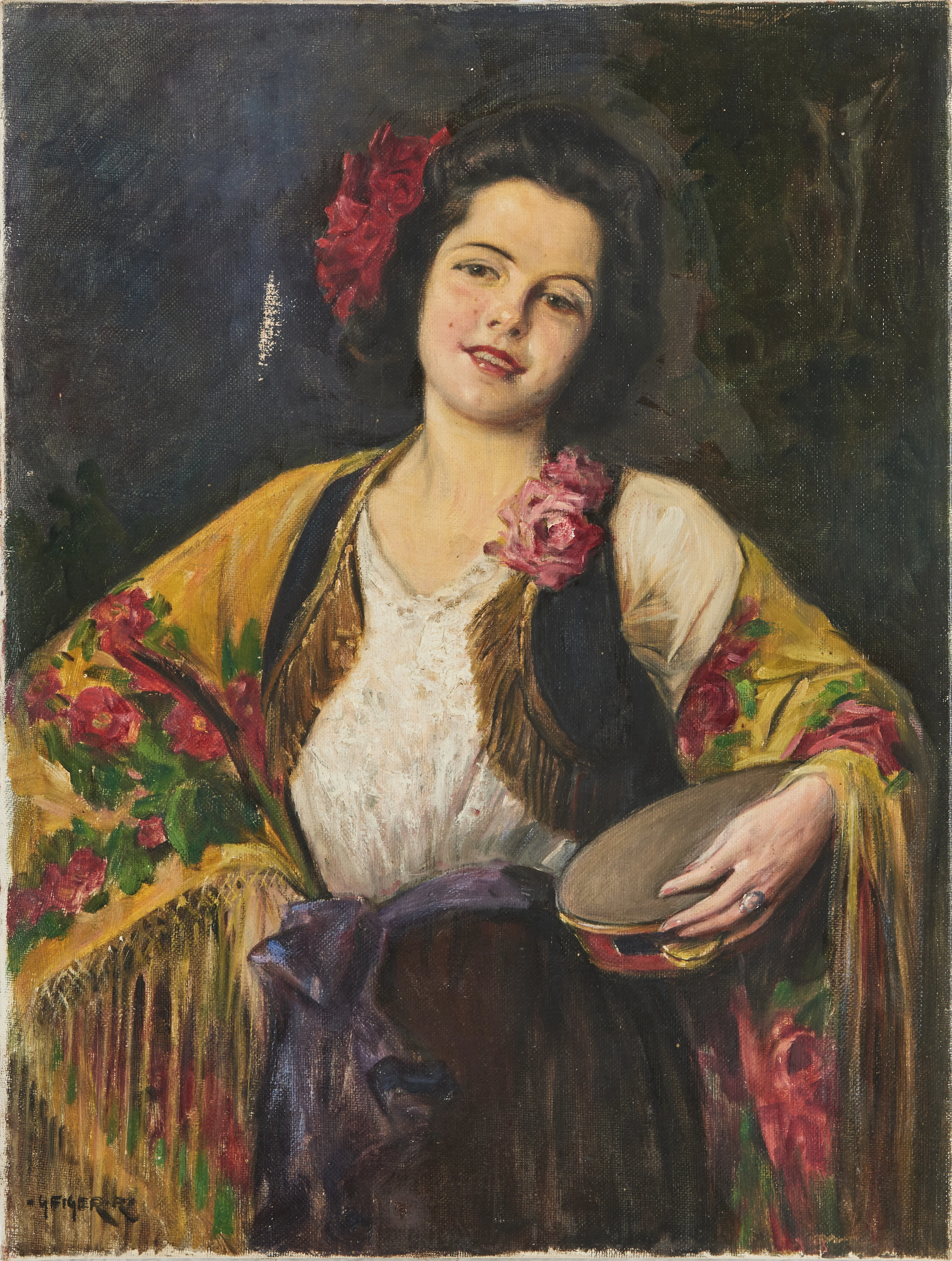 RICHARD GEIGER (ÖST 1870-1945). Dansös, olja på duk, signerad Geiger R.