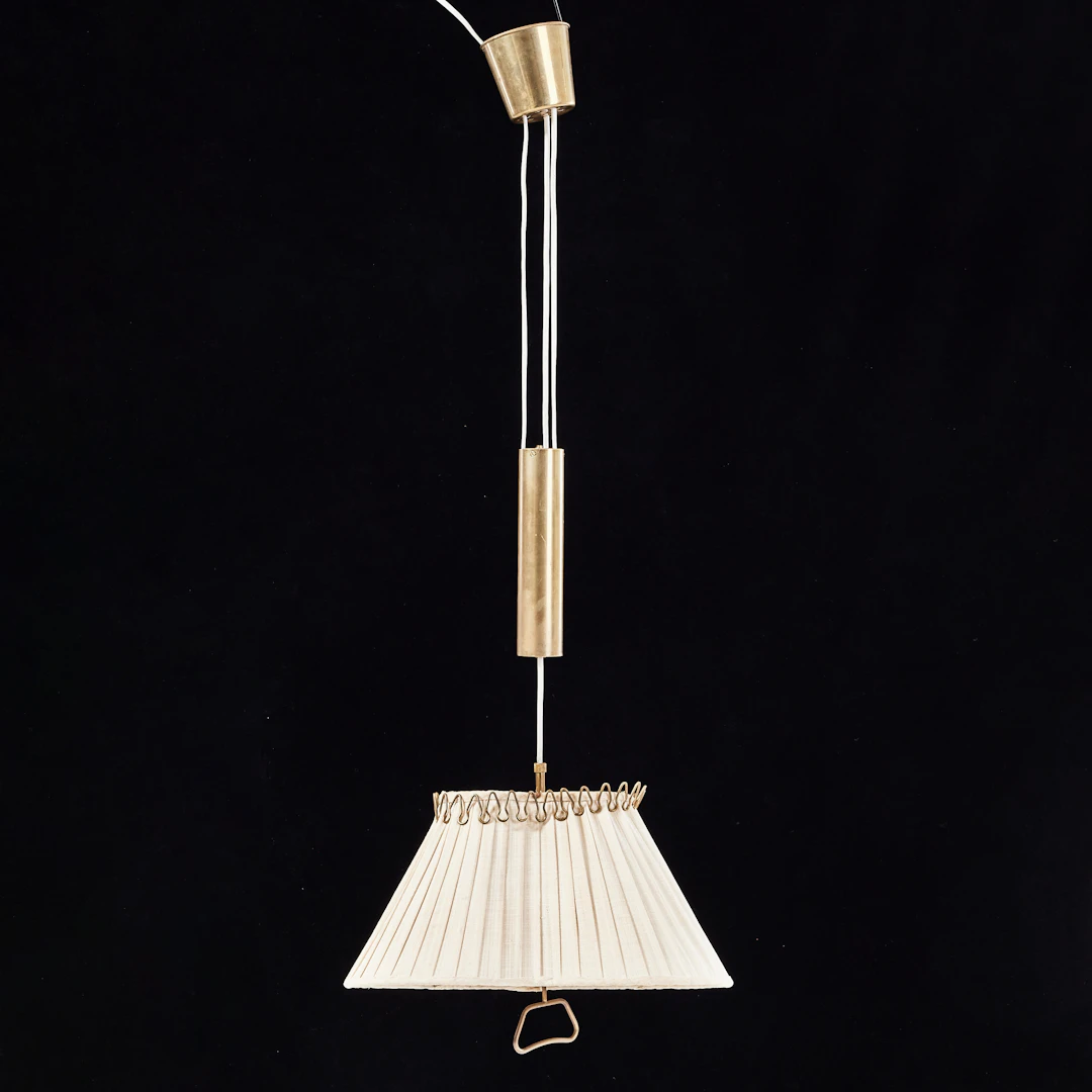 TAKLAMPA, 1940-tal, Swedish Modern, hissfunktion, detaljer i mässing