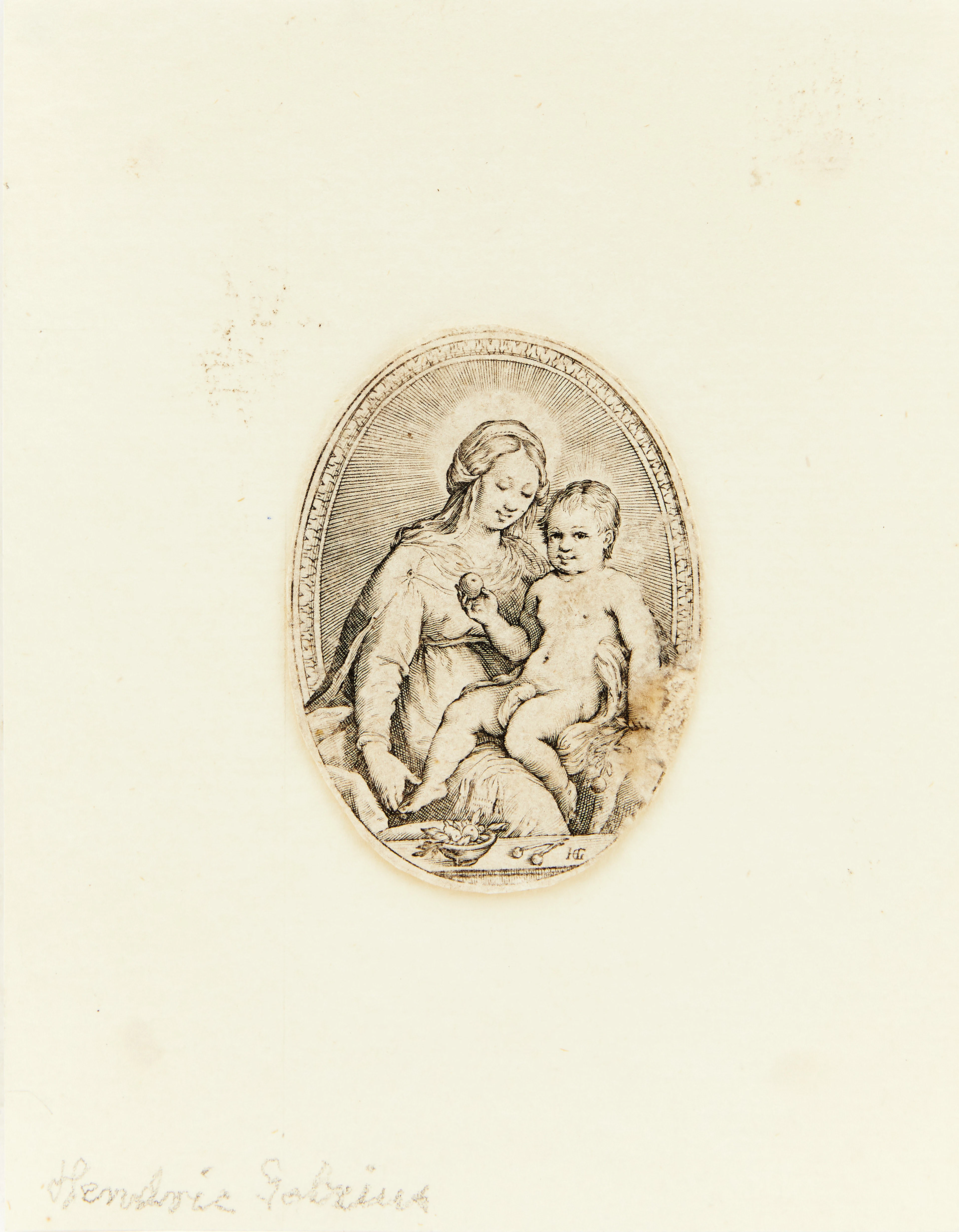 HENDRIK GOLTZIUS (THE NETHERLANDS 1558-1617). CIRCLE OF. "Virgin and Child".