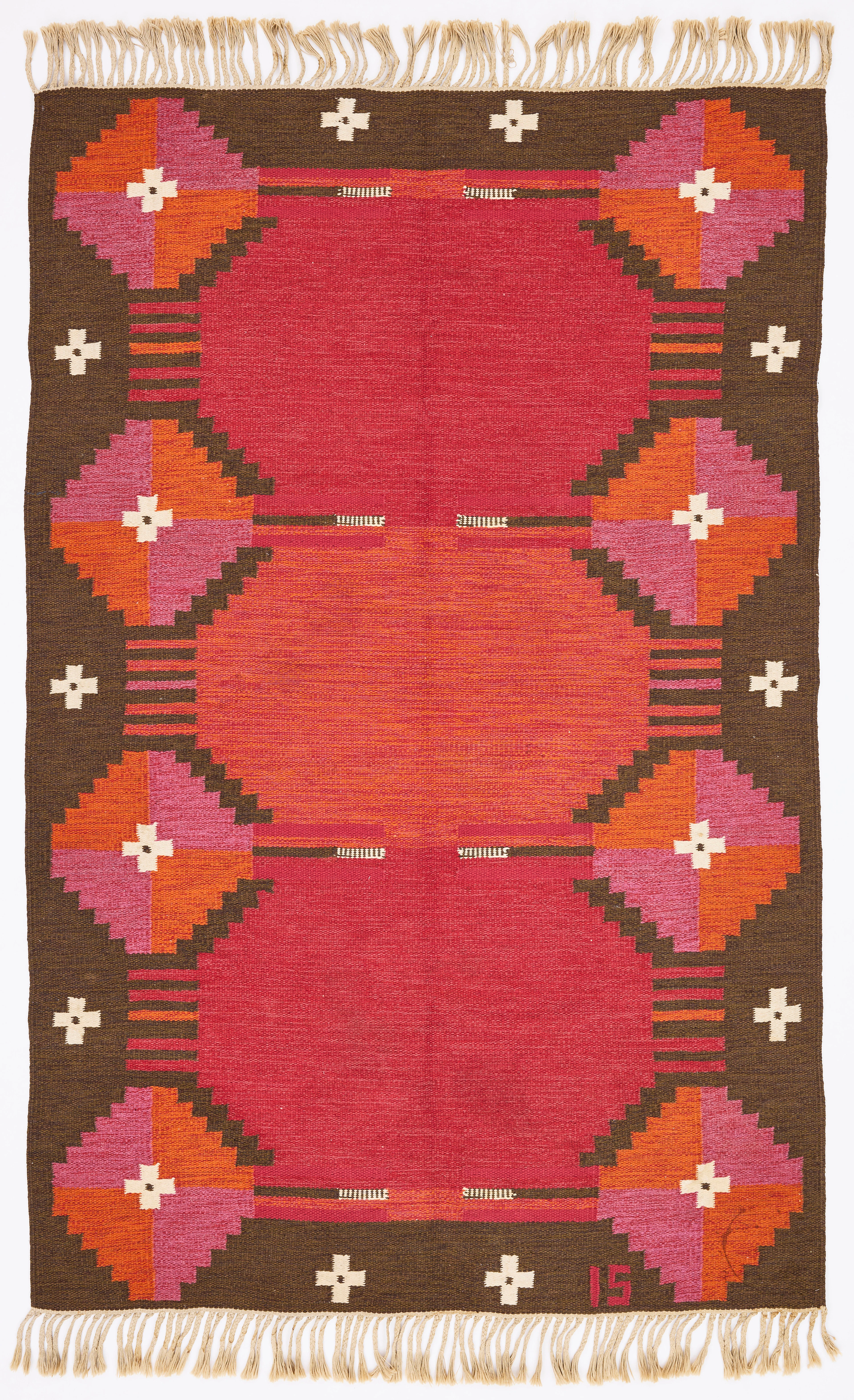 INGEGERD SILOW. Matta, rölakan, 1900-talets andra hälft, ca 247 x 161 cm.