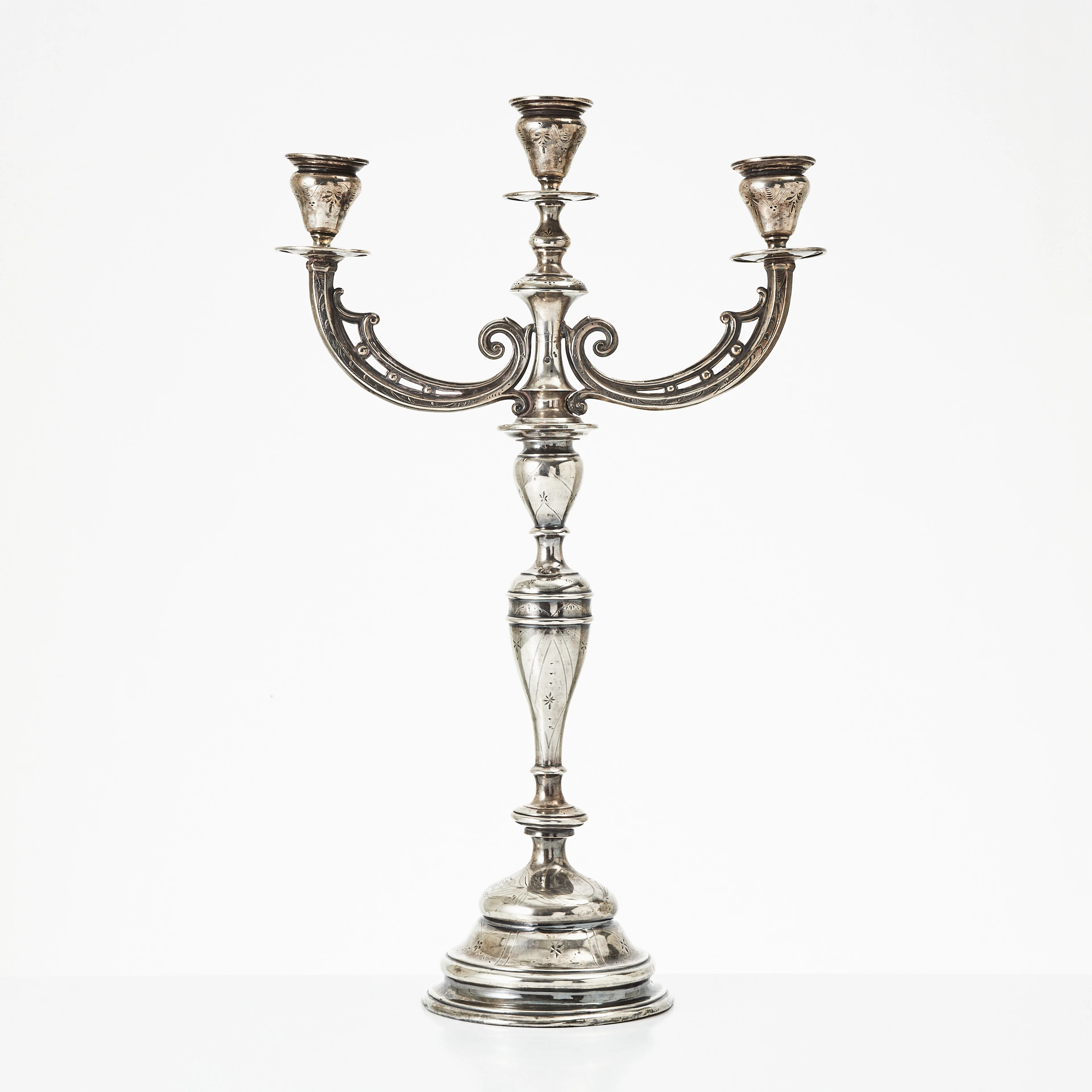 KANDELABER, silver 800. Österrike, sekelskifte 1900.