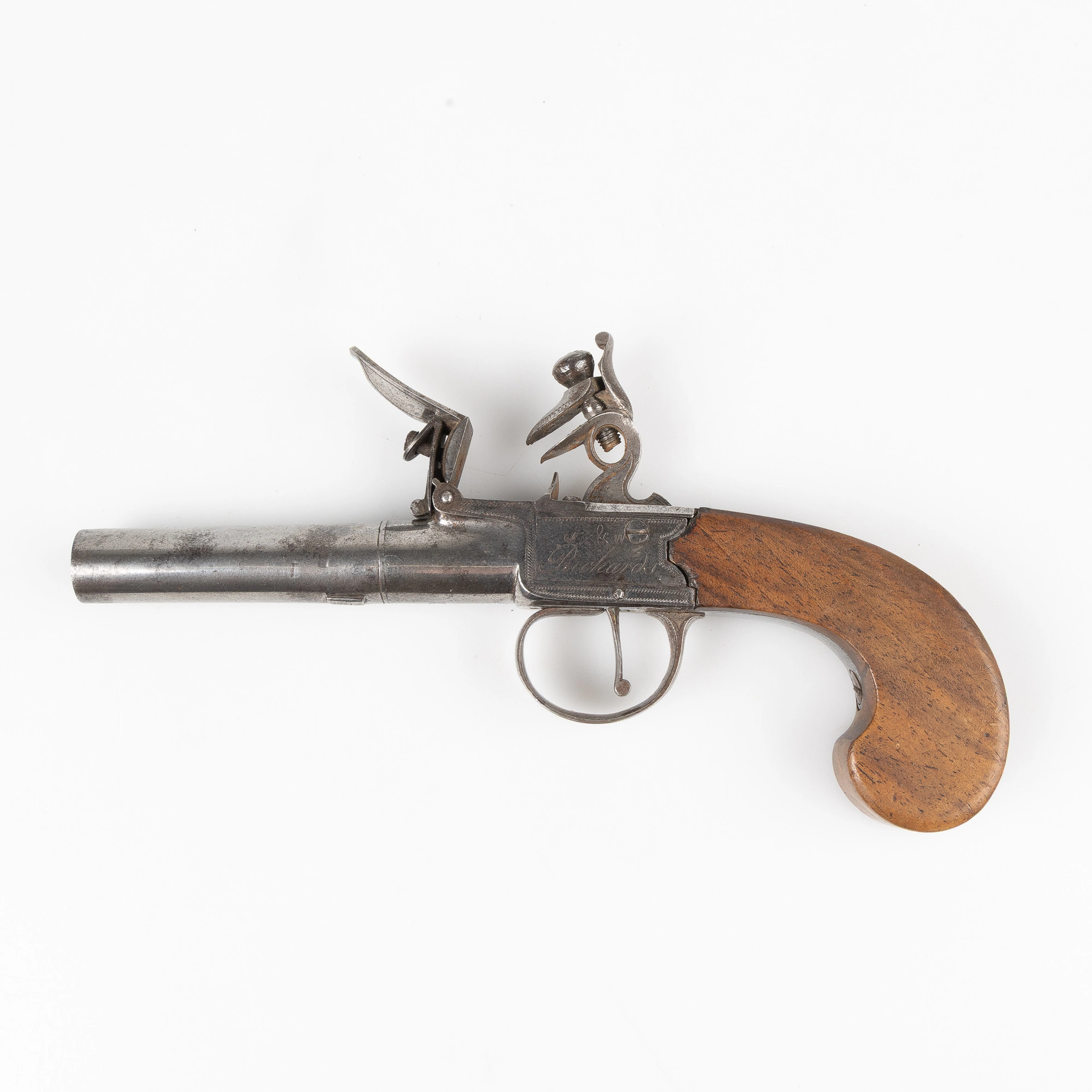 J.&W. RICHARDS, LONDON, Flintlåspistol, rese- fickmodell, ca 1790-1810.