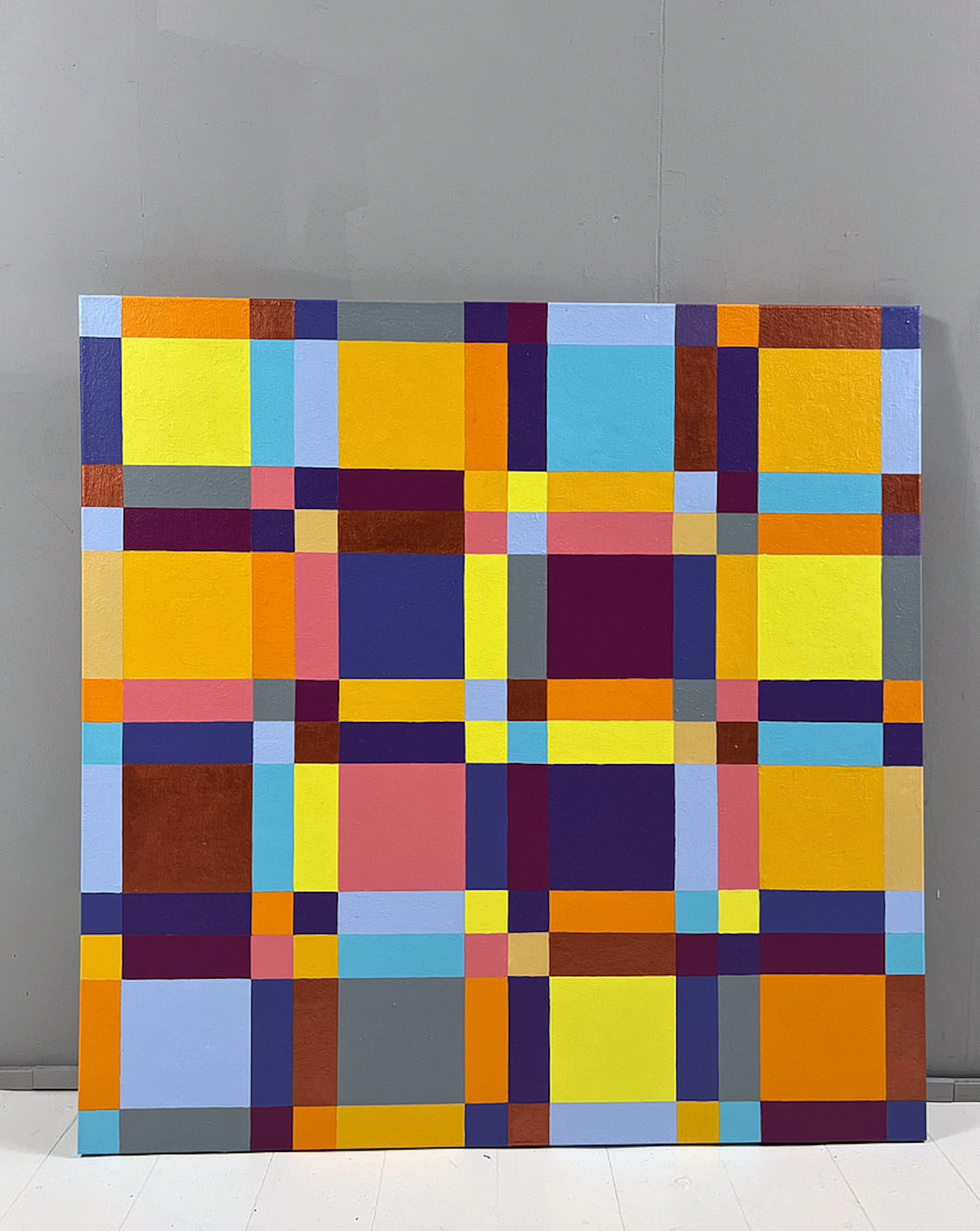 Lena László, Acryl auf Leinwand, 'Exactly 144 different squares'.
