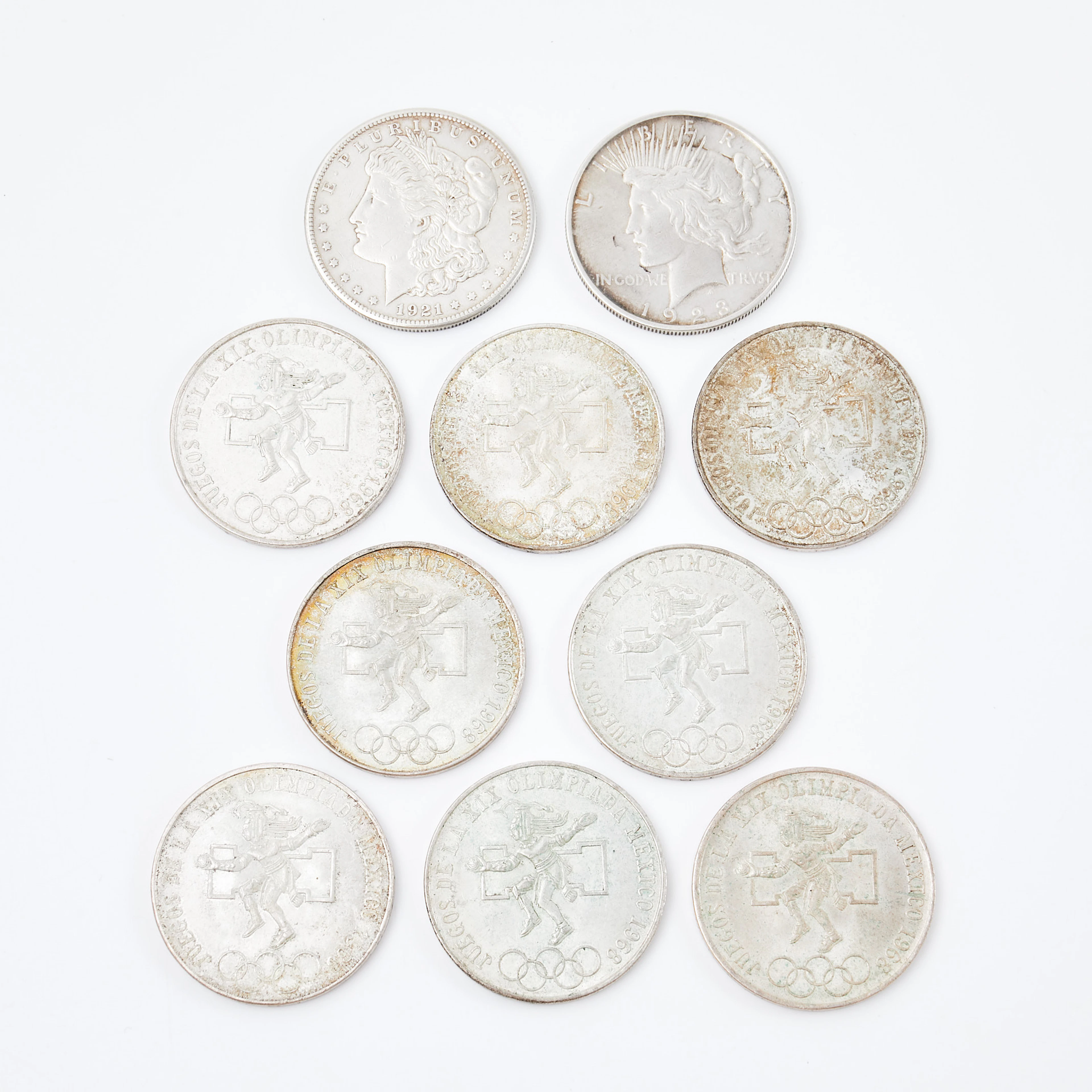 SILVERMYNT, 8+2 st, silver, jubileumsmynt 25 pesos, Mexiko, Sommar