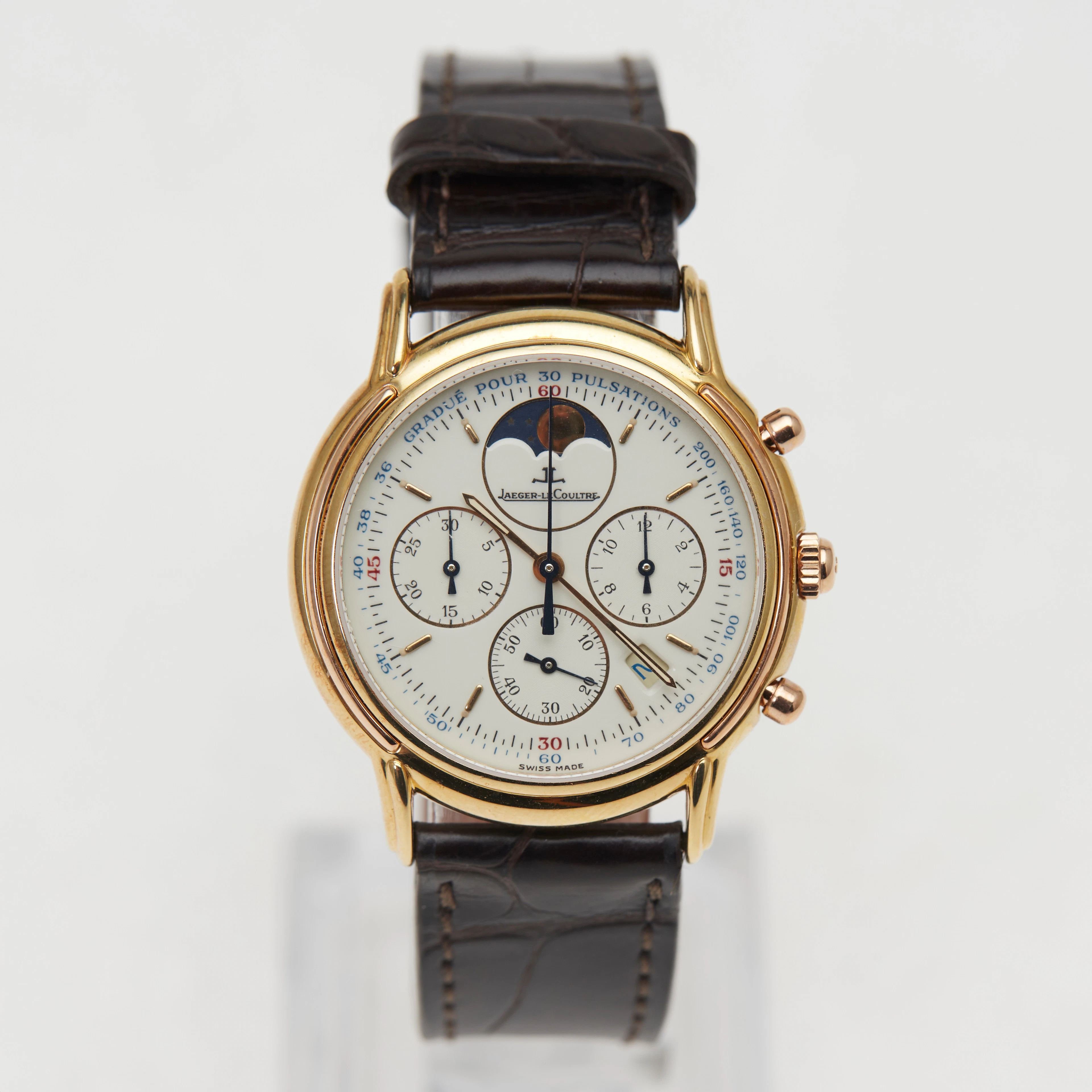 JAEGER-LECOULTRE. Armbanduhr, "Odysseus" Chronograph, 750er Gold