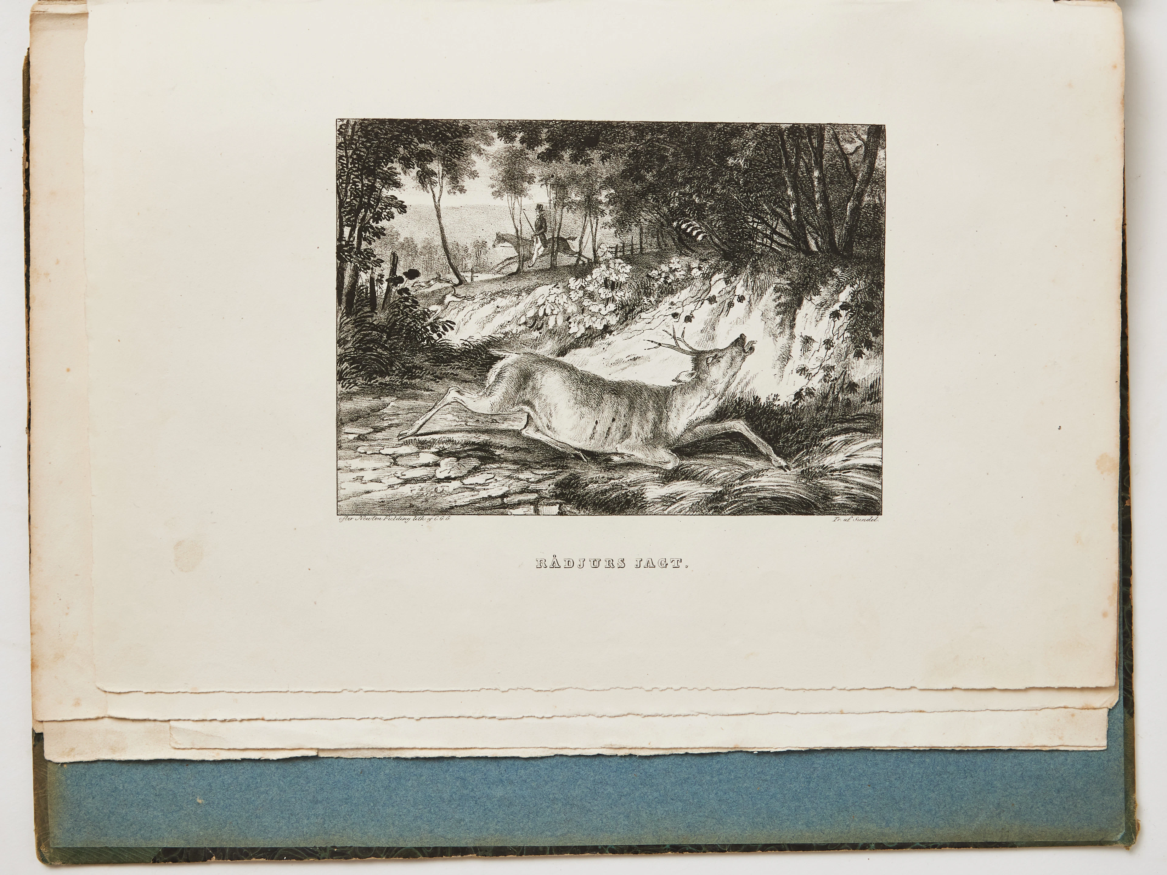 GILLBERGS OVANLIGA JAGTSTYCKEN, 1832-33, 15 litografier.