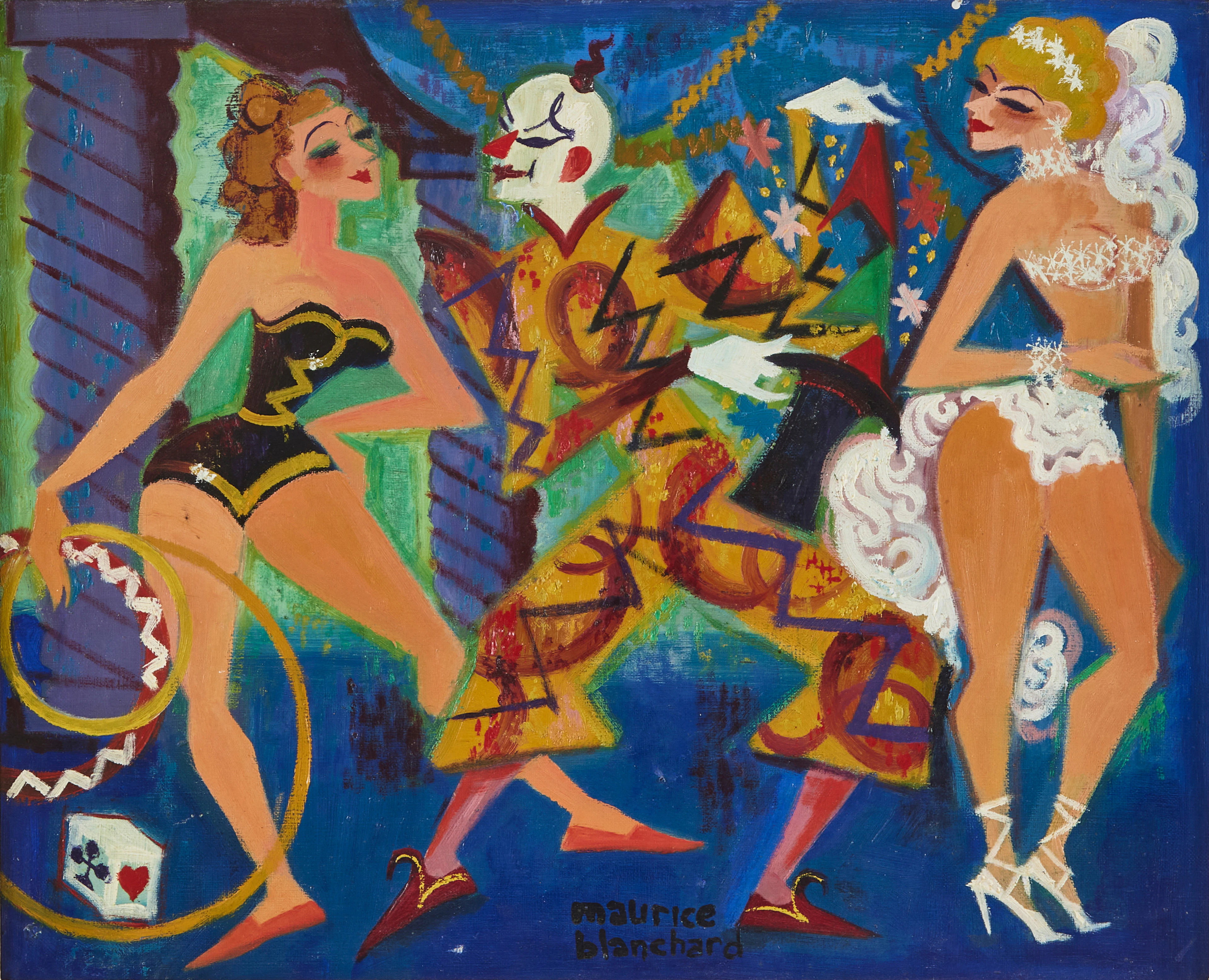 MAURICE BLANCHARD. Dansande figurer, olja på duk, signerad.