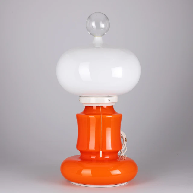 Glas Tischlampe, 1960/70er Jahre.
