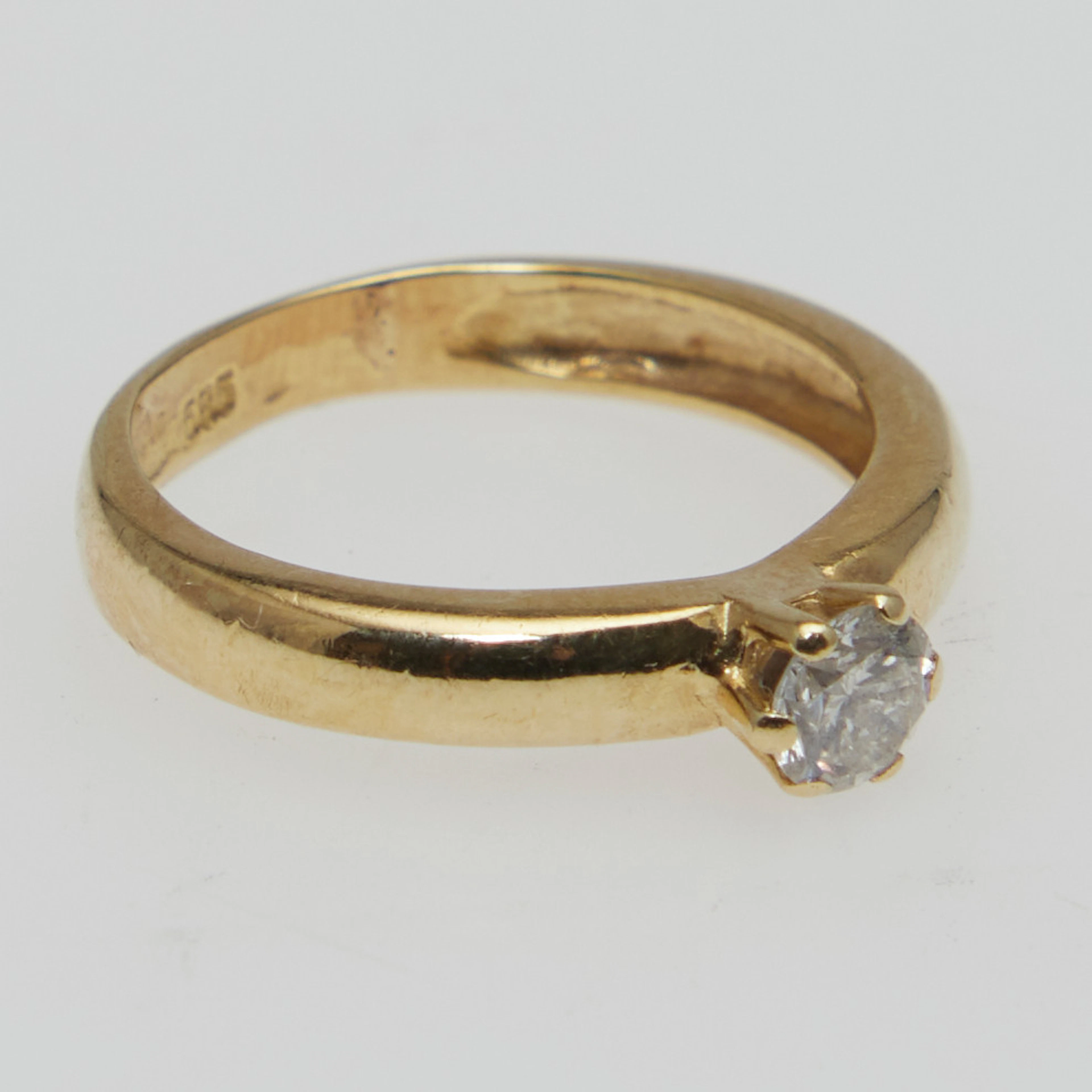 Ring, 585er Gelbgold, Diamant.