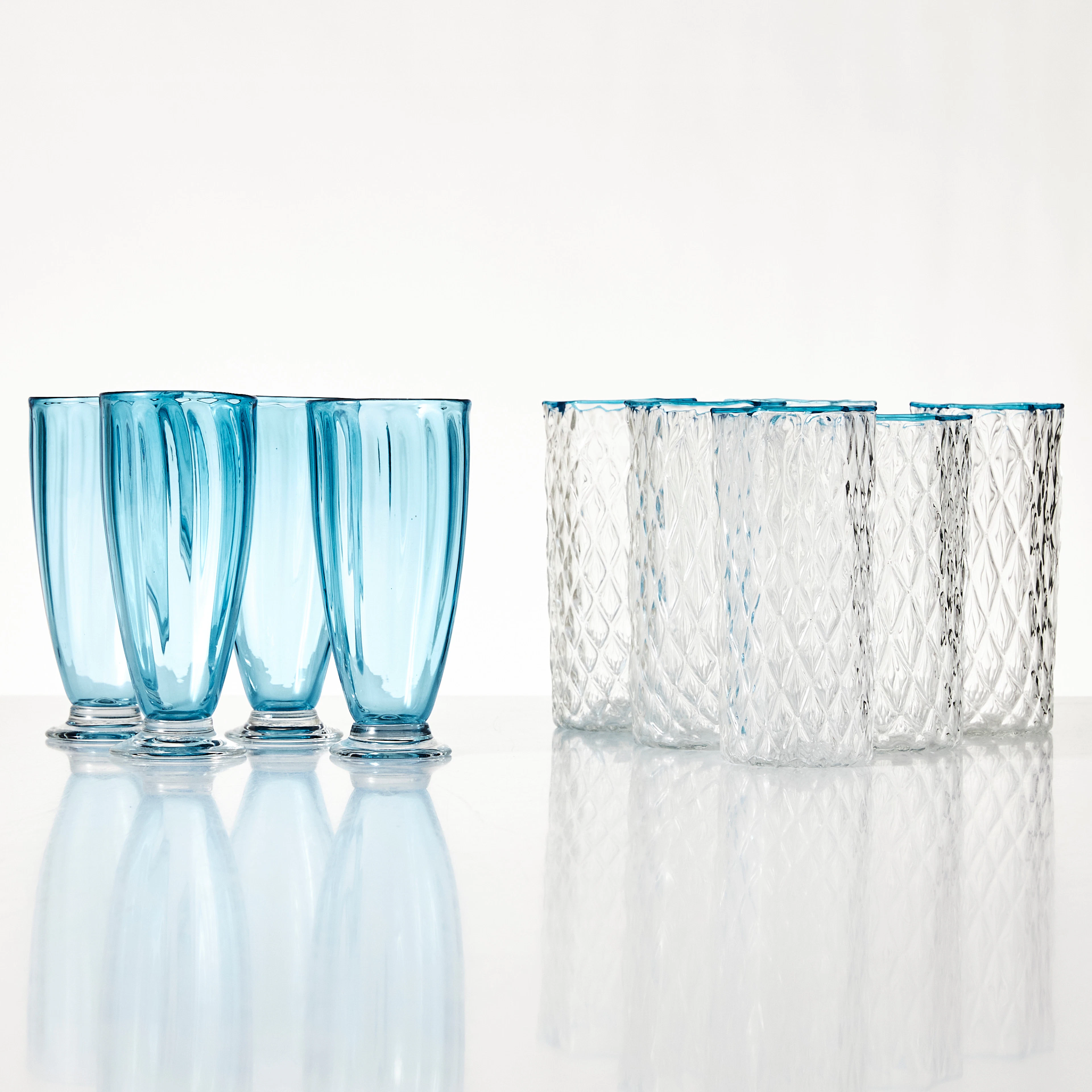 GLAS, 6+4 st, troligen Italien, Murano, 1900-talets andra hälft.