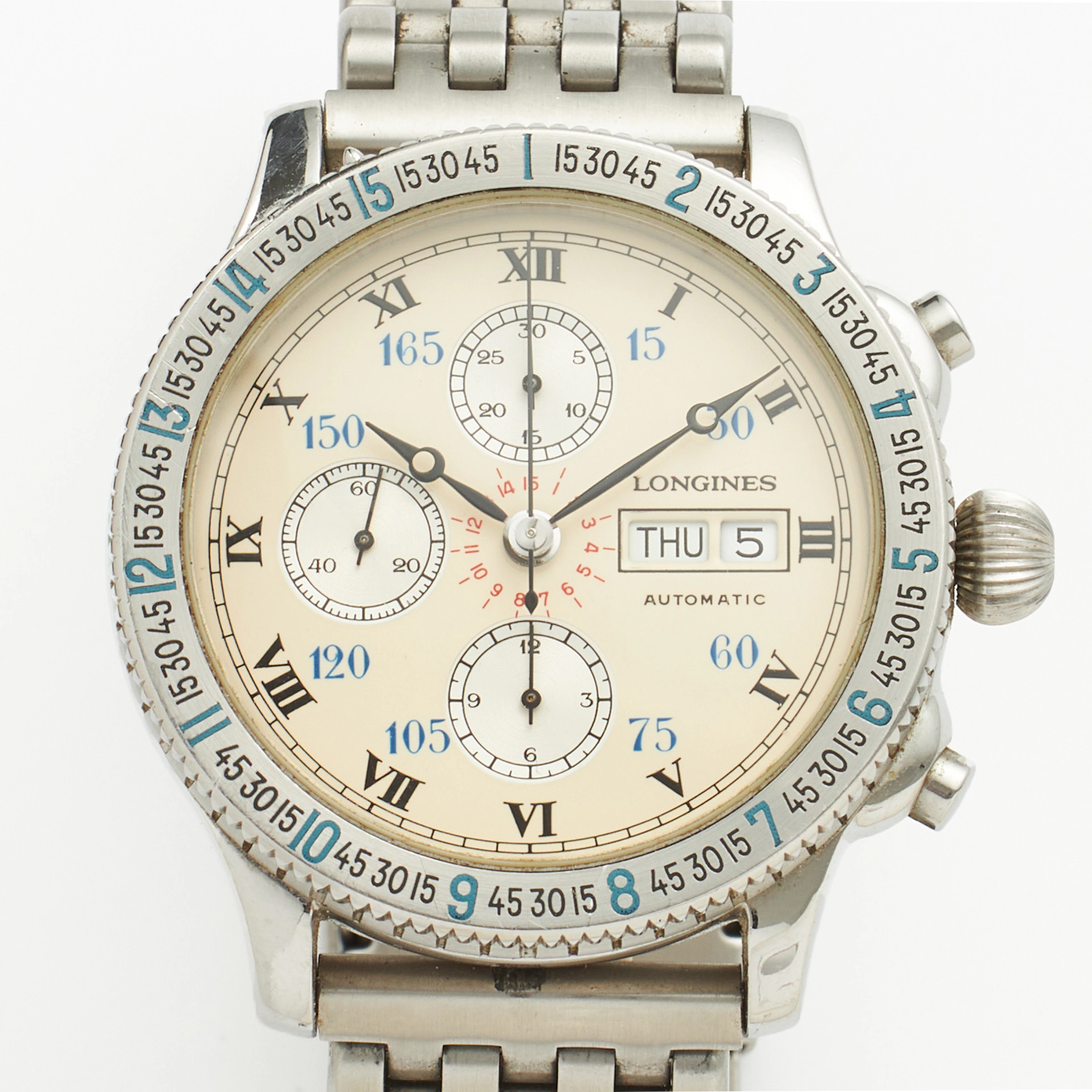 LONGINES, Hour Angle Watch, designed av Charles Lindbergh, kronograf