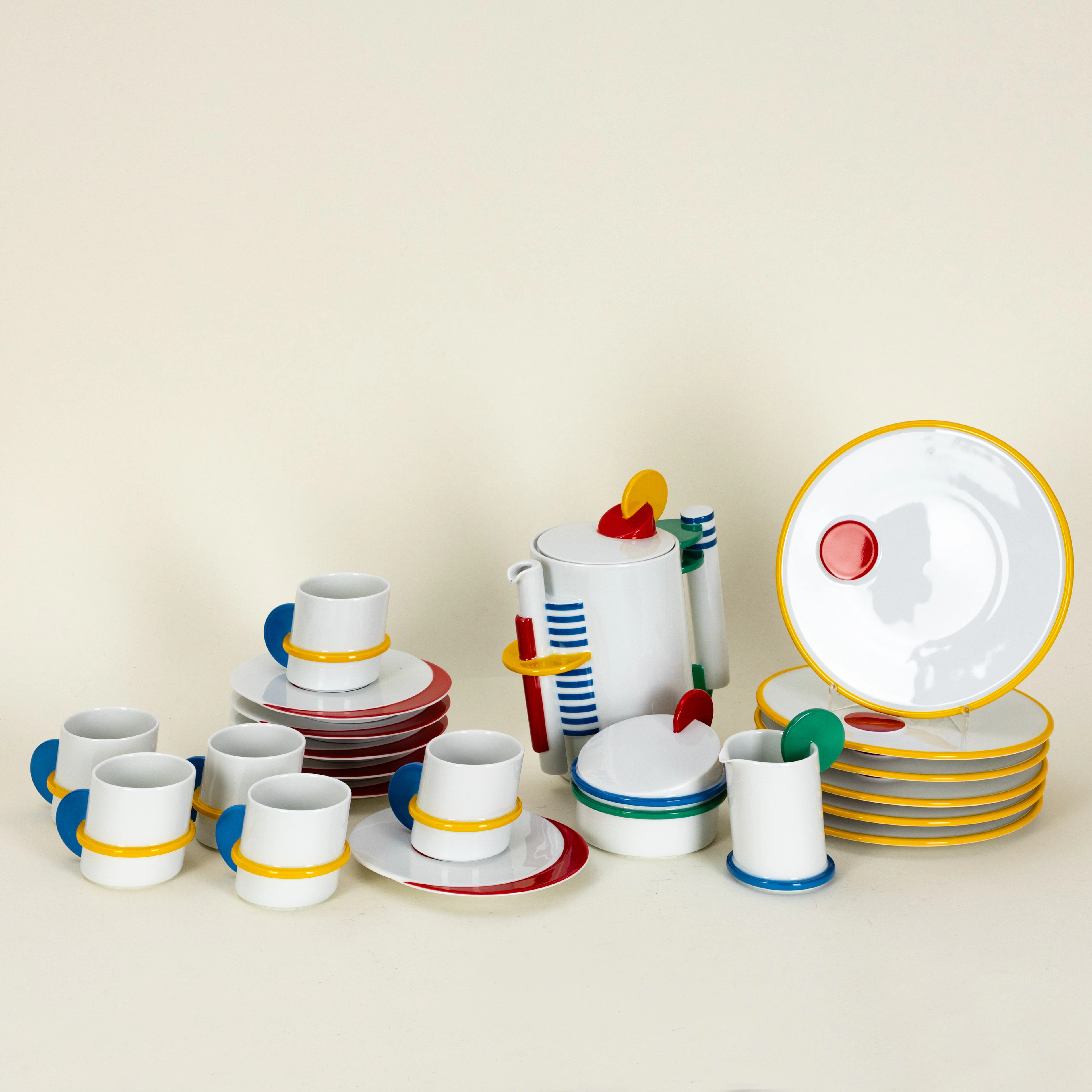 MARCELLO MORANDINI. Rosenthal, Kaffeeservice 'Color' mit Original-Verpackung