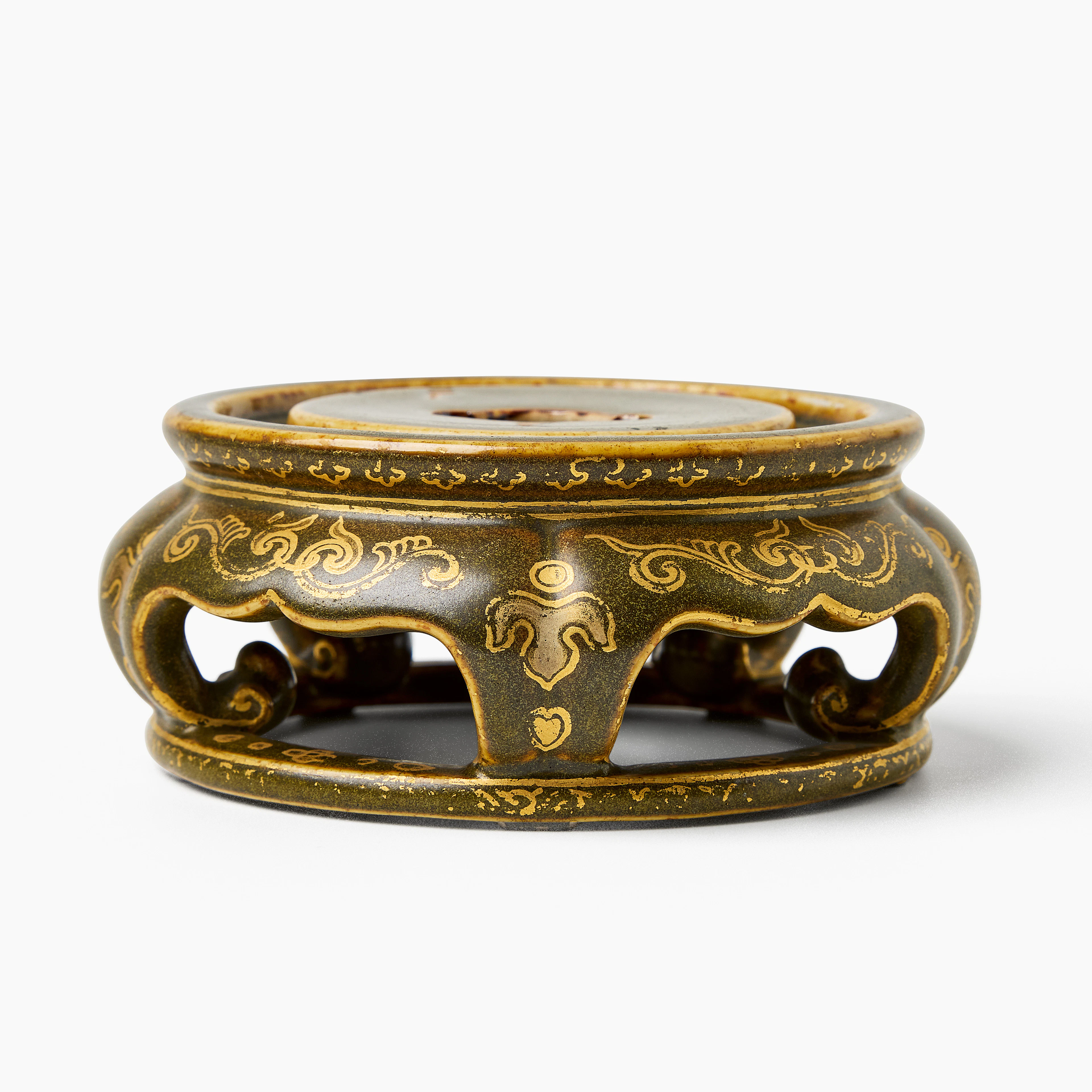 A Rare Chinese Teadust-Glazed Porcelain Stand.