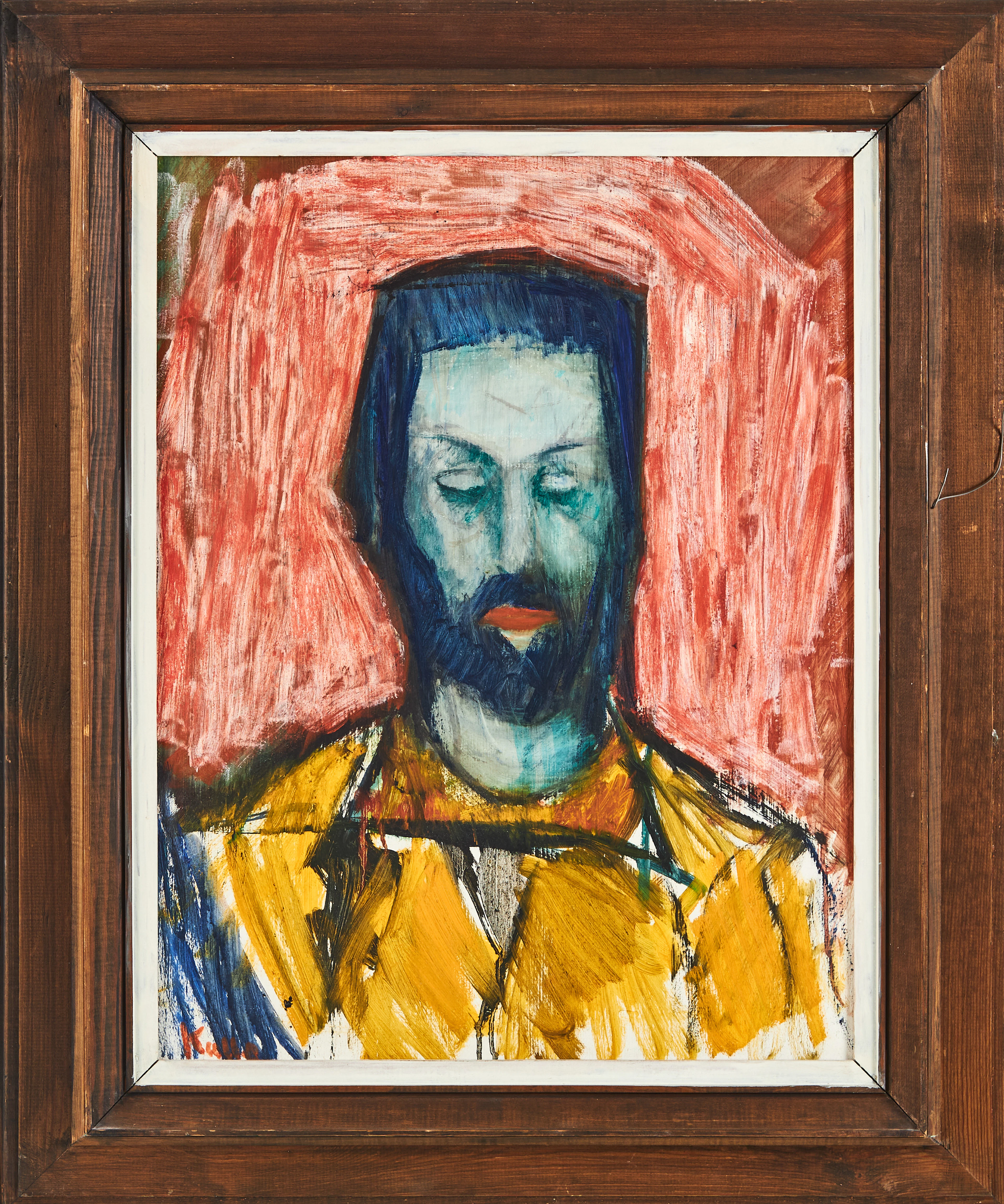 KALLE HEDBERG (1894-1959). "Kristusbild", olja på pannå, signerad Kalle.