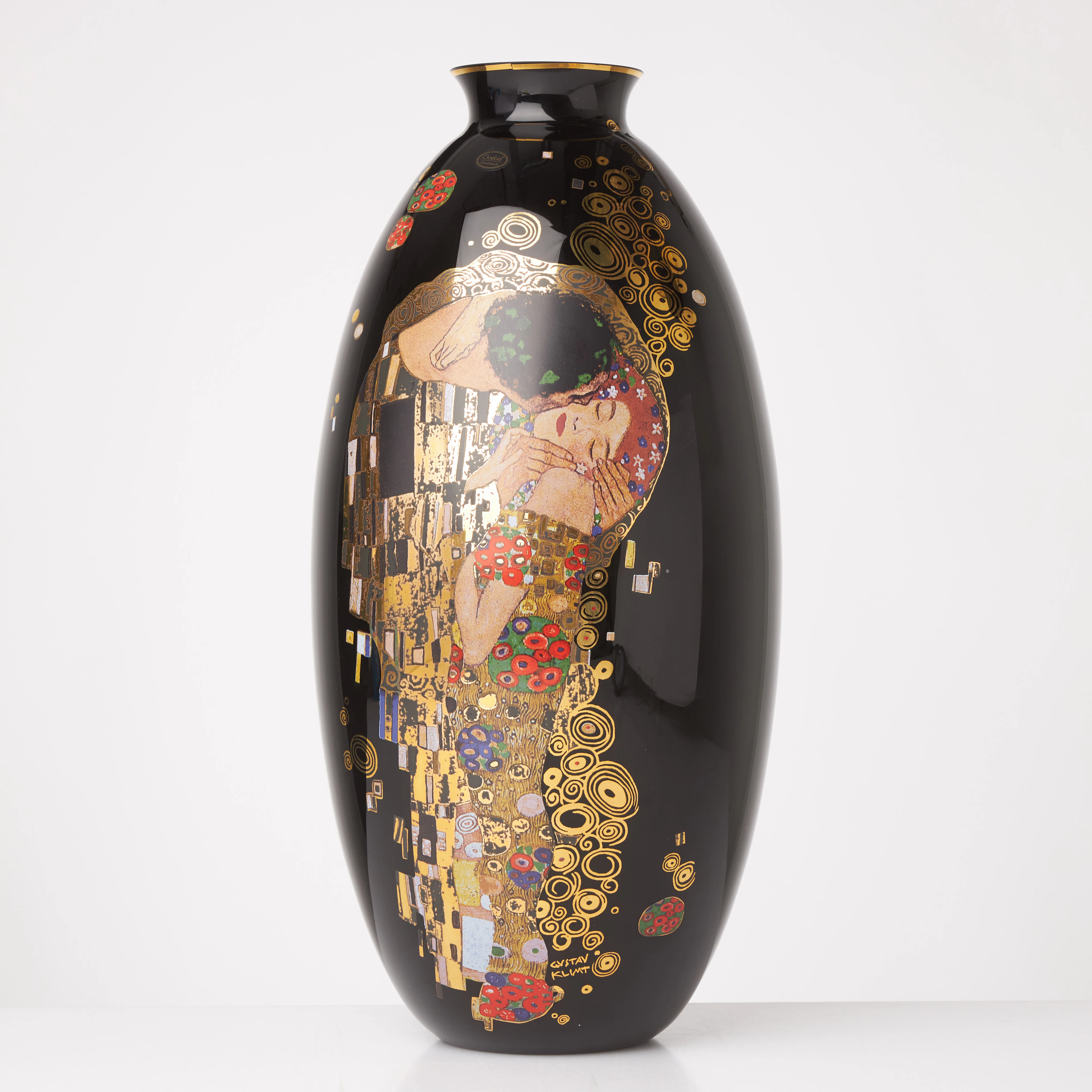 VAS. Goebel, motiv "Kyssen" efter Gustav Klimt, glas.