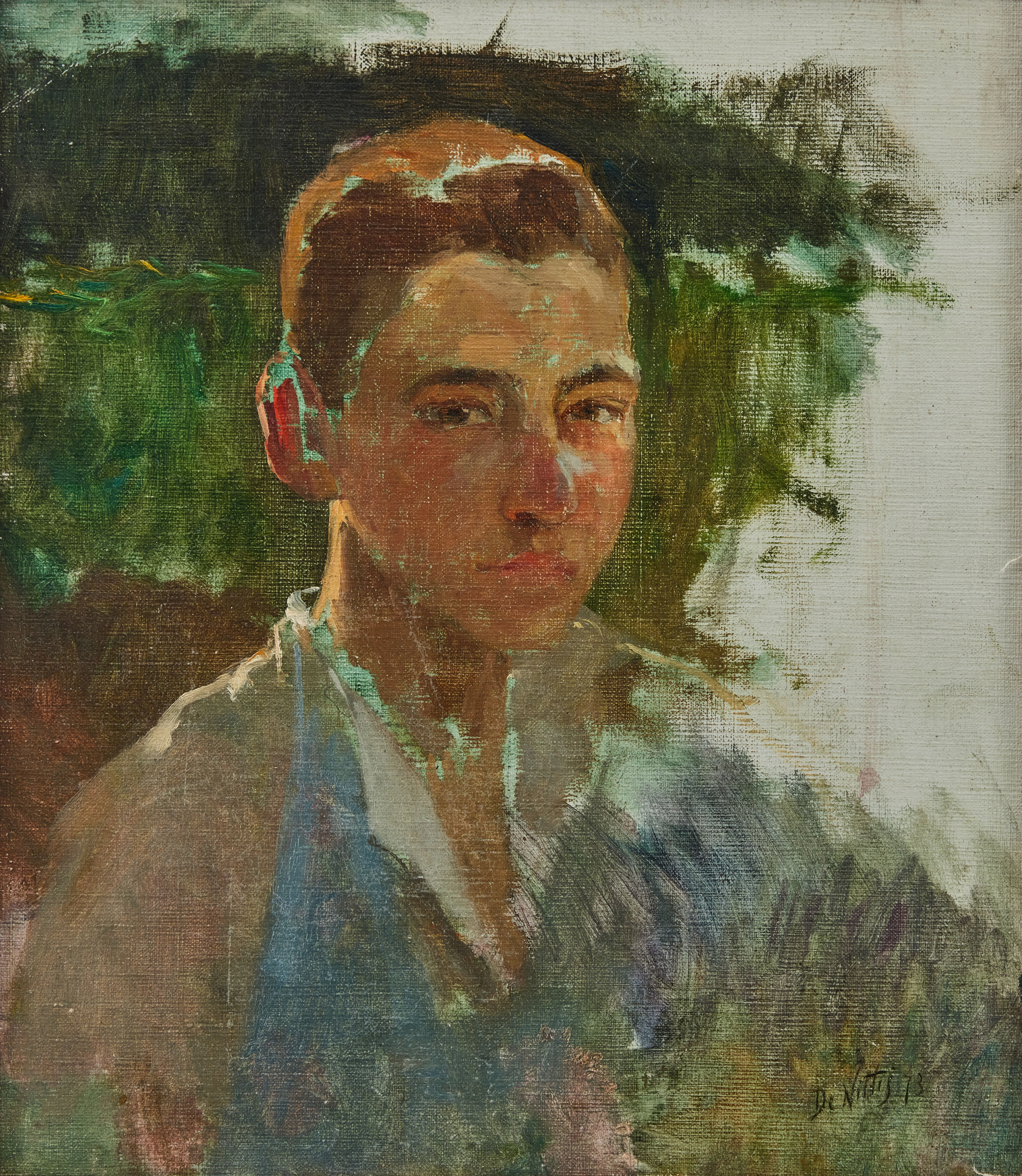 GIUSEPPE DE NITTIS (ITALY 1846-1884). Portrait of a young man.