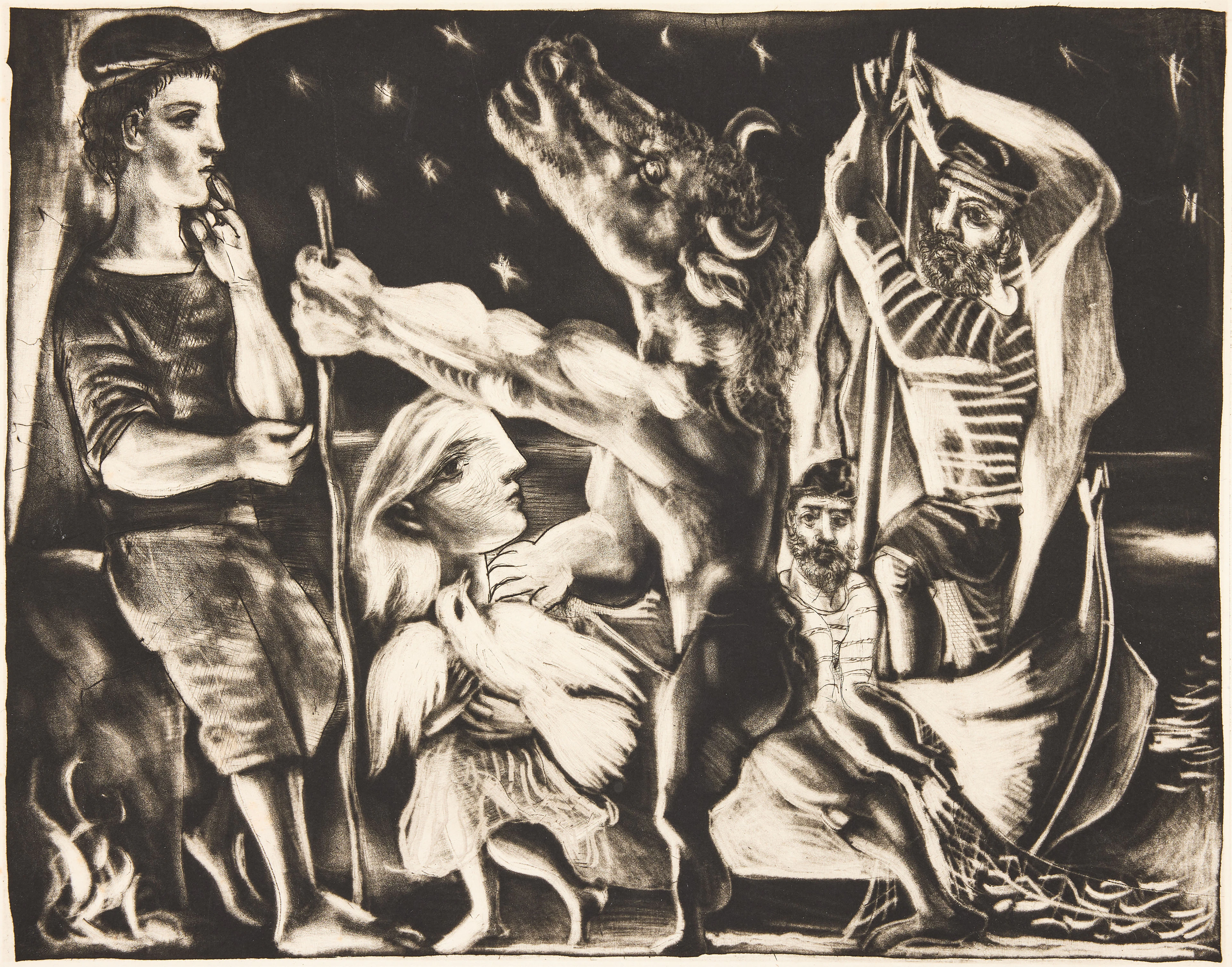 PABLO PICASSO. "Minotaure aveugle guidé par une fillette dans la nuit”