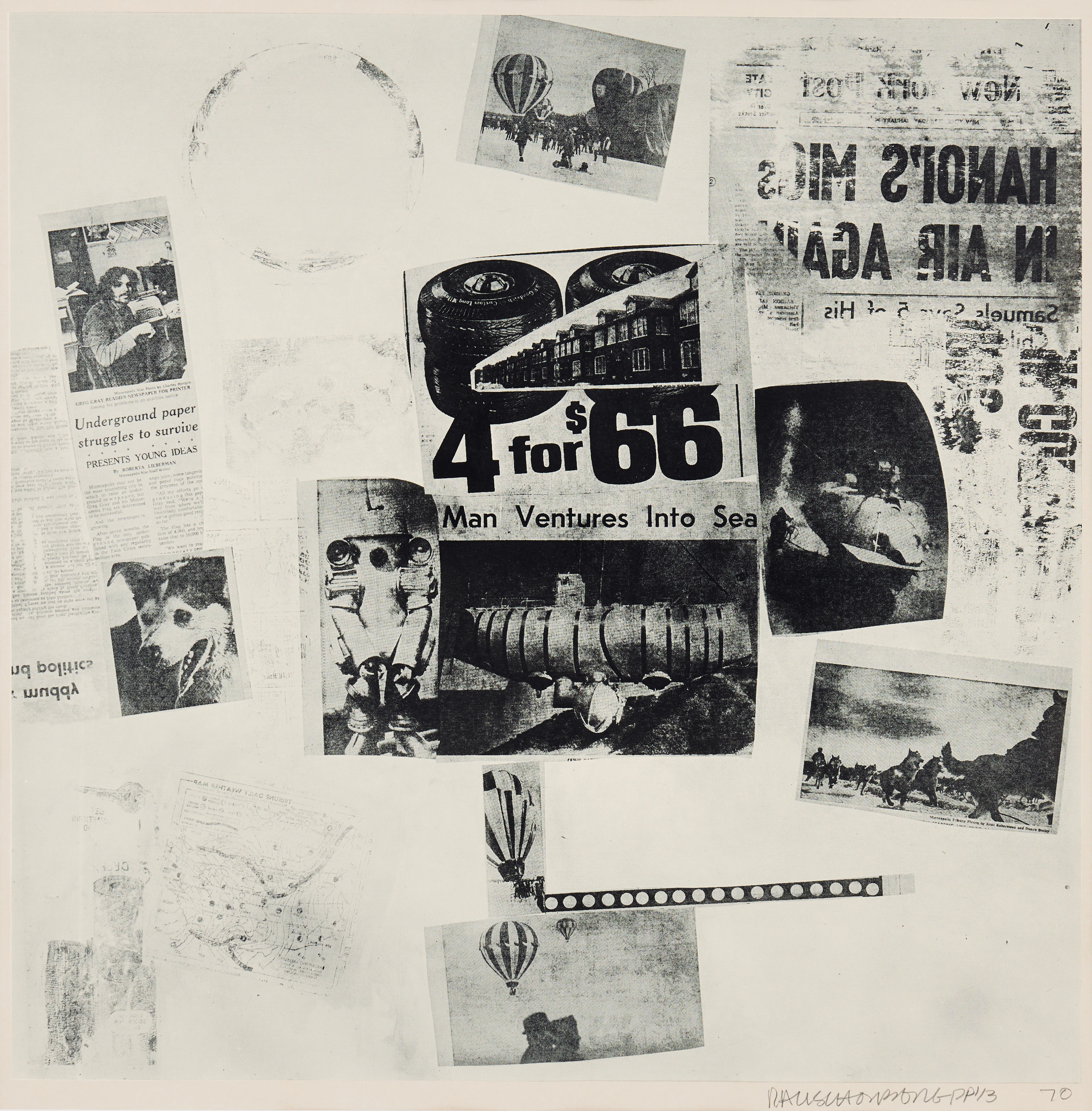 ROBERT RAUSCHENBERG. "Features from Currents".